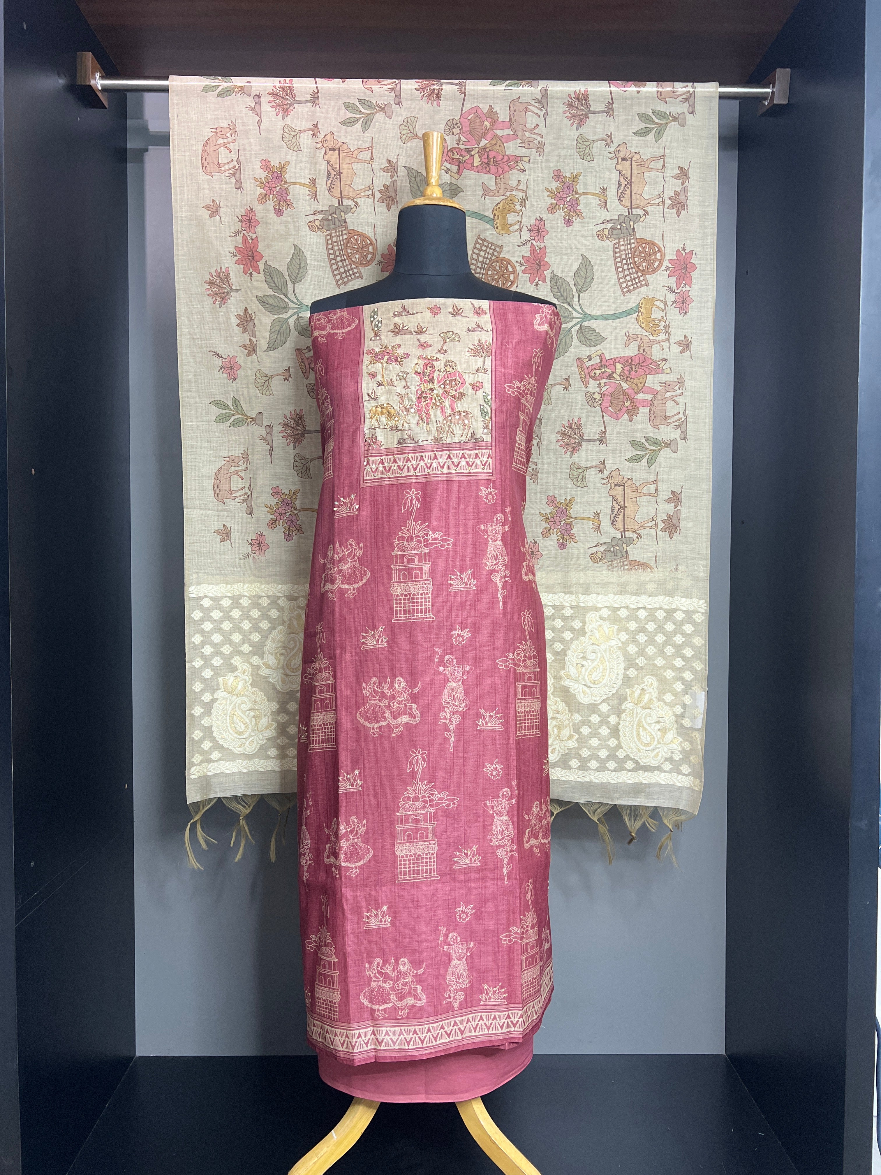 Digital Printed Pattern Chanderi Finish Salwar Set | MF281
