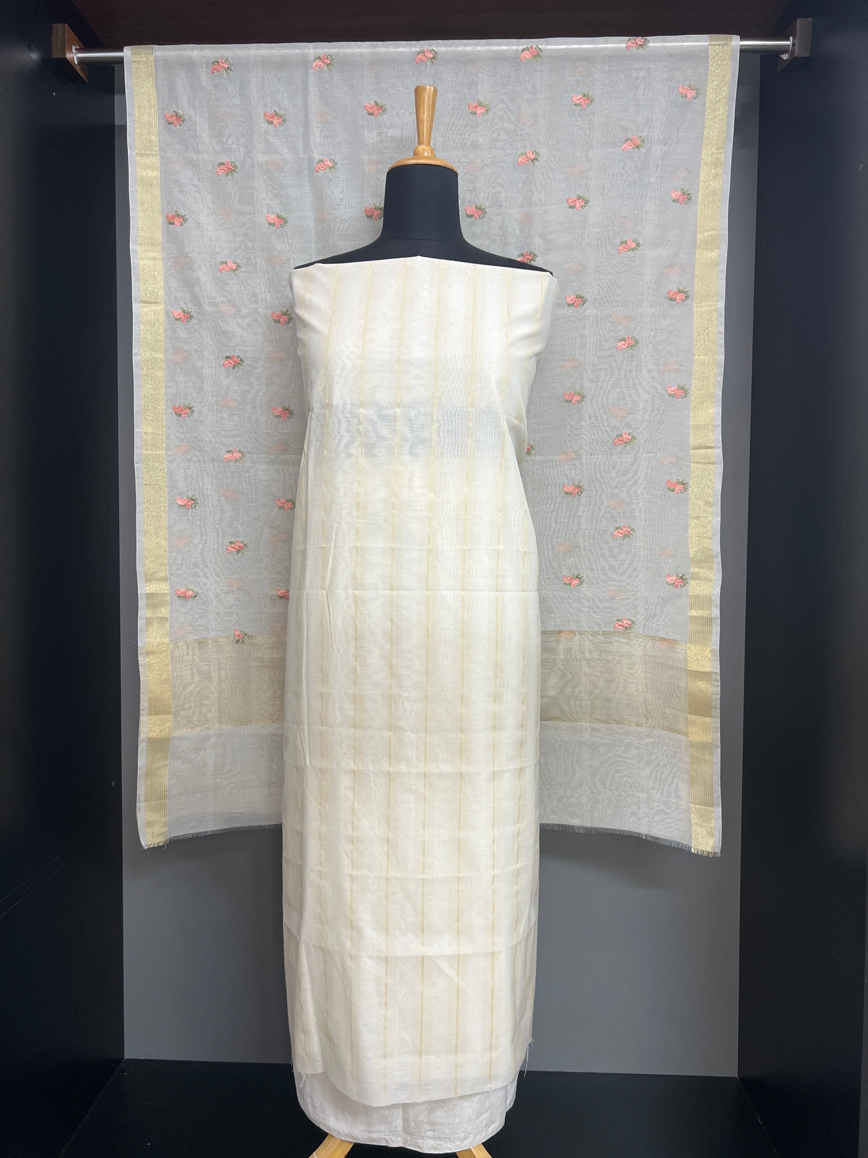 Stripe Weaving Pattern Chanderi Salwar Set | MM593