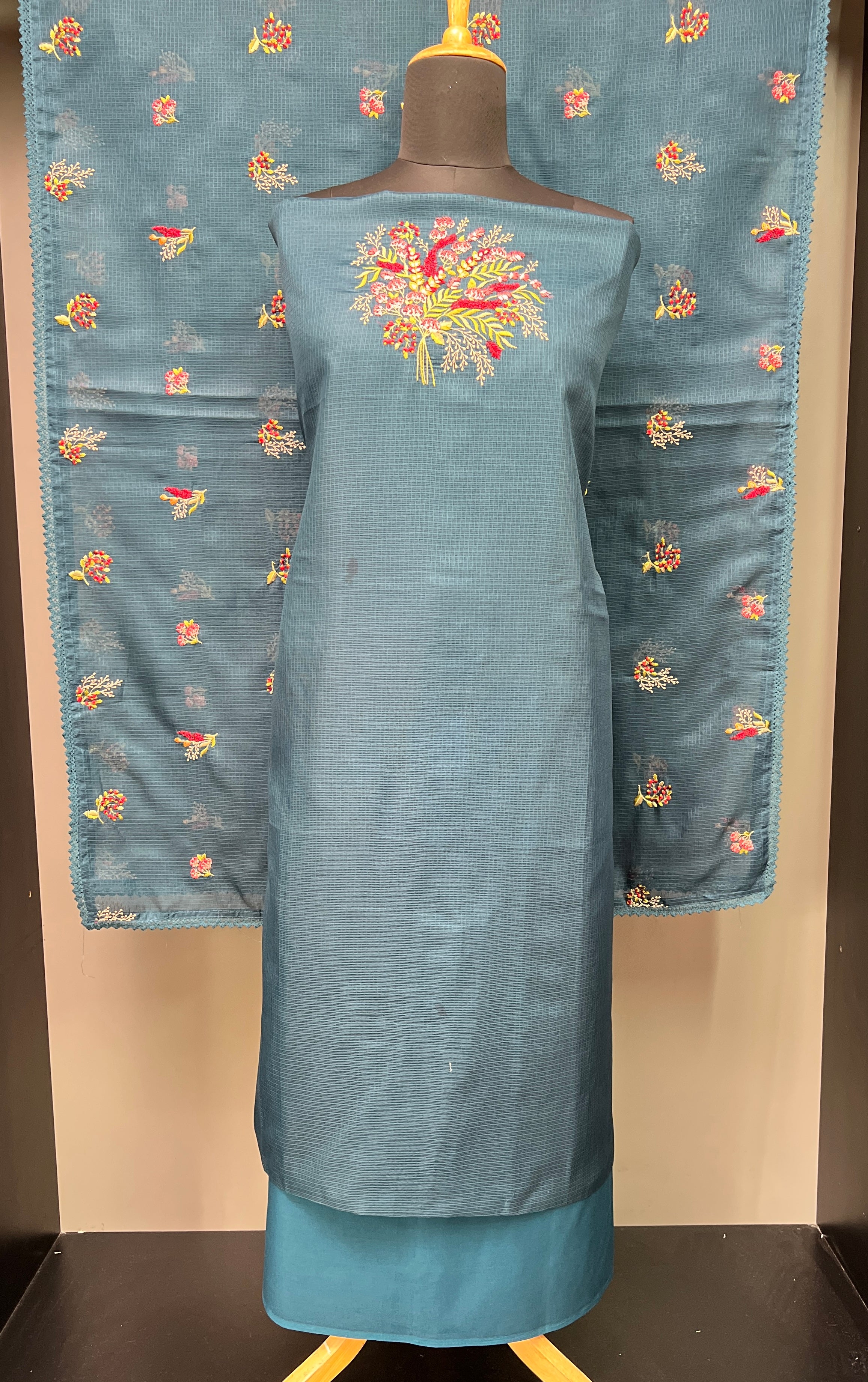 Yoke Embroidery Pattern Kota Salwar Set | BLD1002
