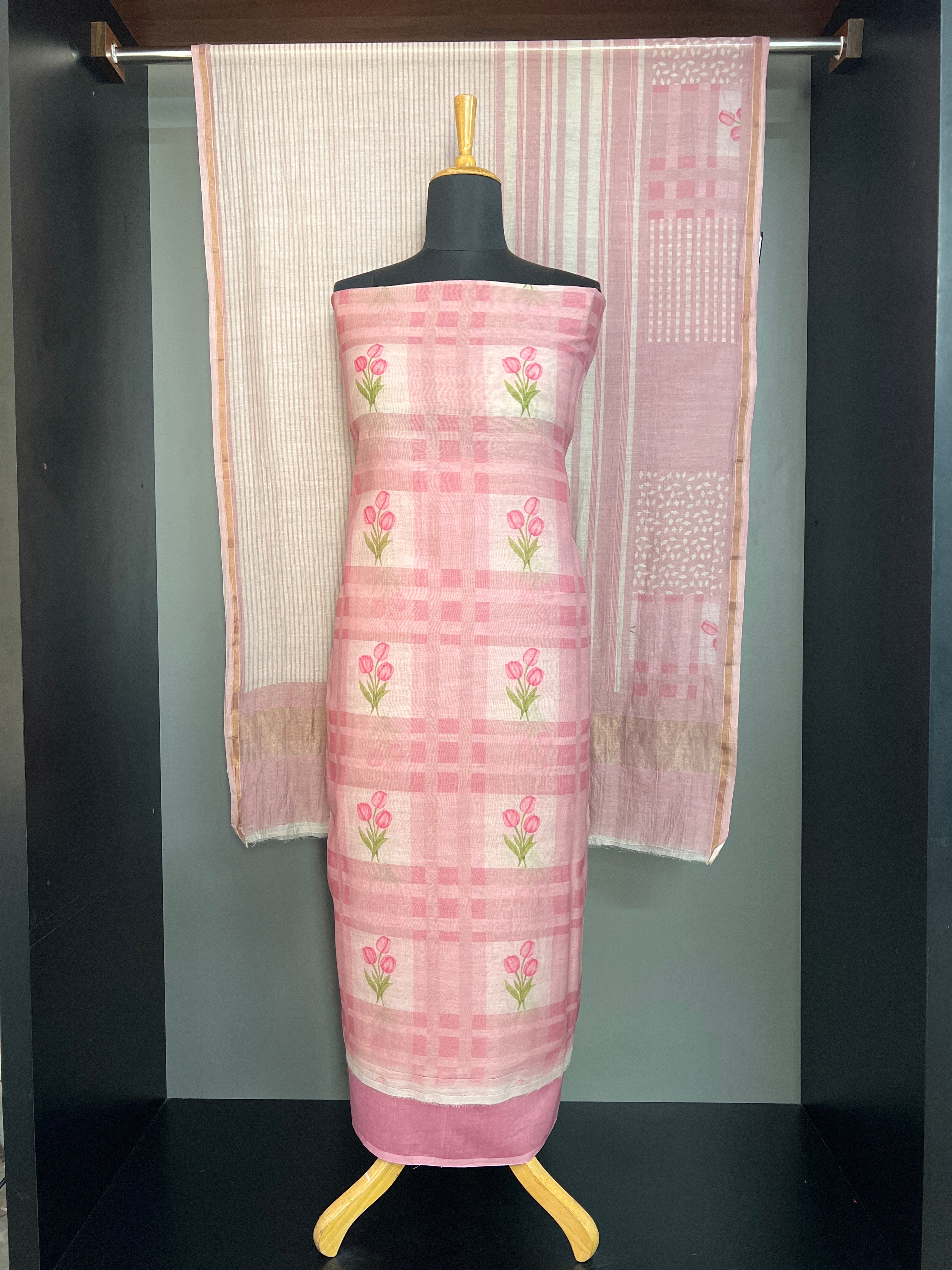 Floral Patterned Mul Chanderi Salwar set | YNG1455