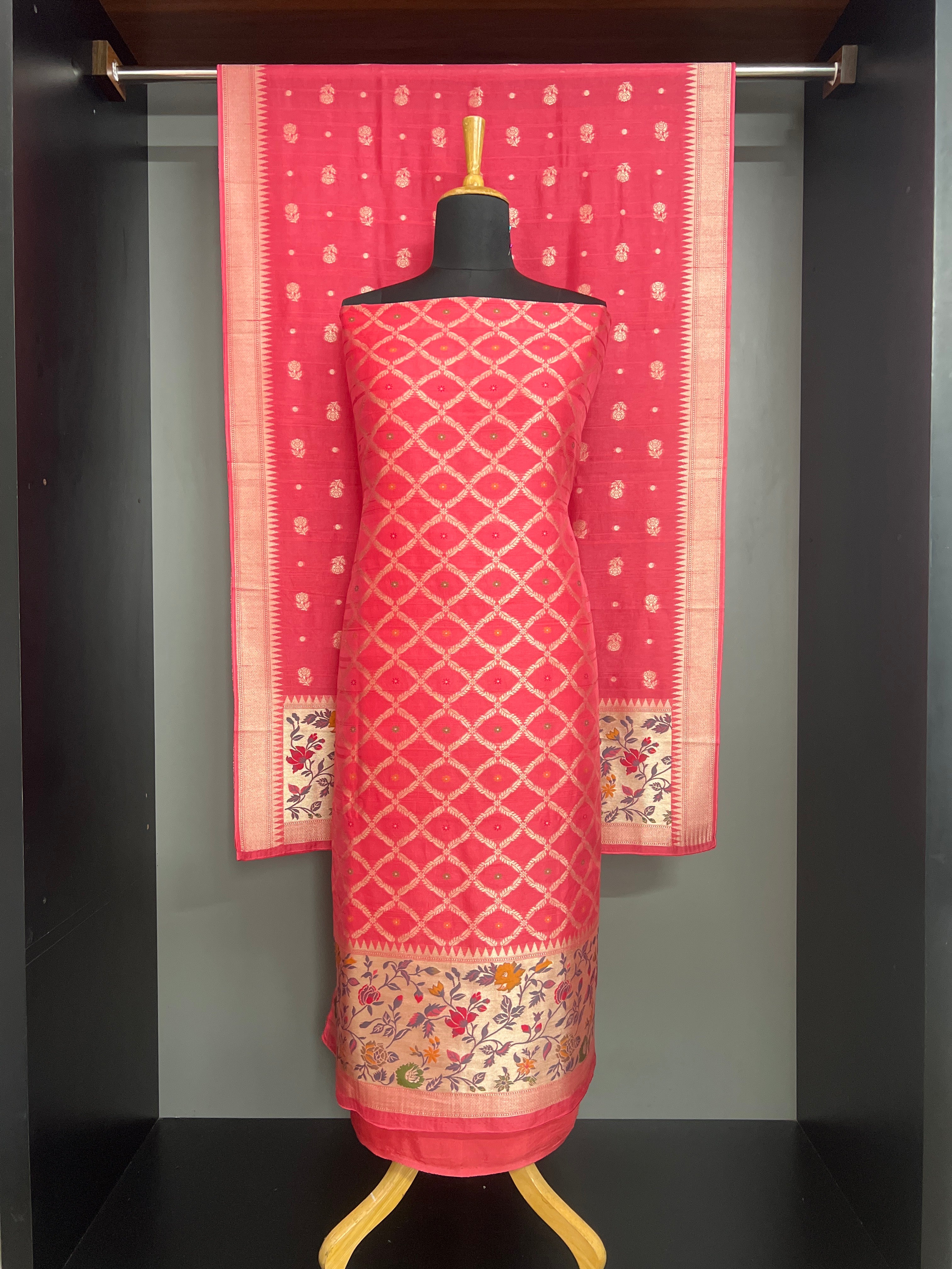 Meenakari Pattern Semi Tussar Salwar Set | YNG1410