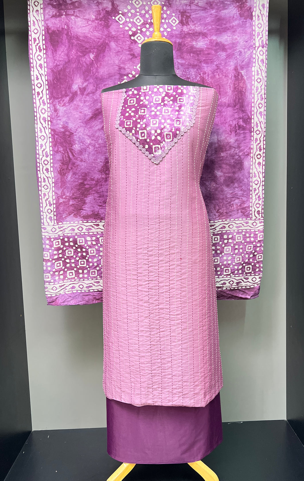 Batik Printed Chanderi Finish Salwar Set | SD108