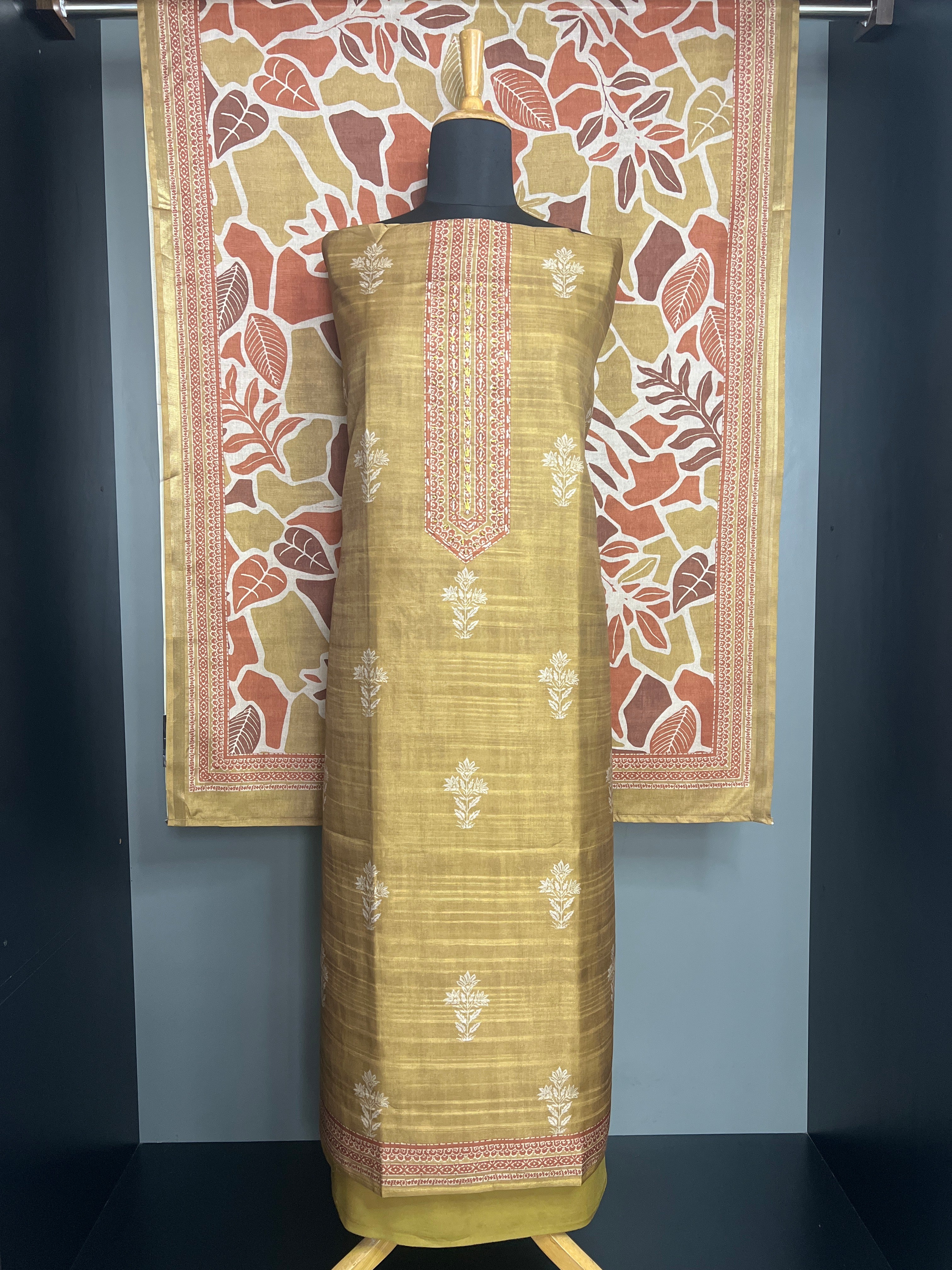 Floral Printed Design Semi Tussar Salwar Set | SW2516
