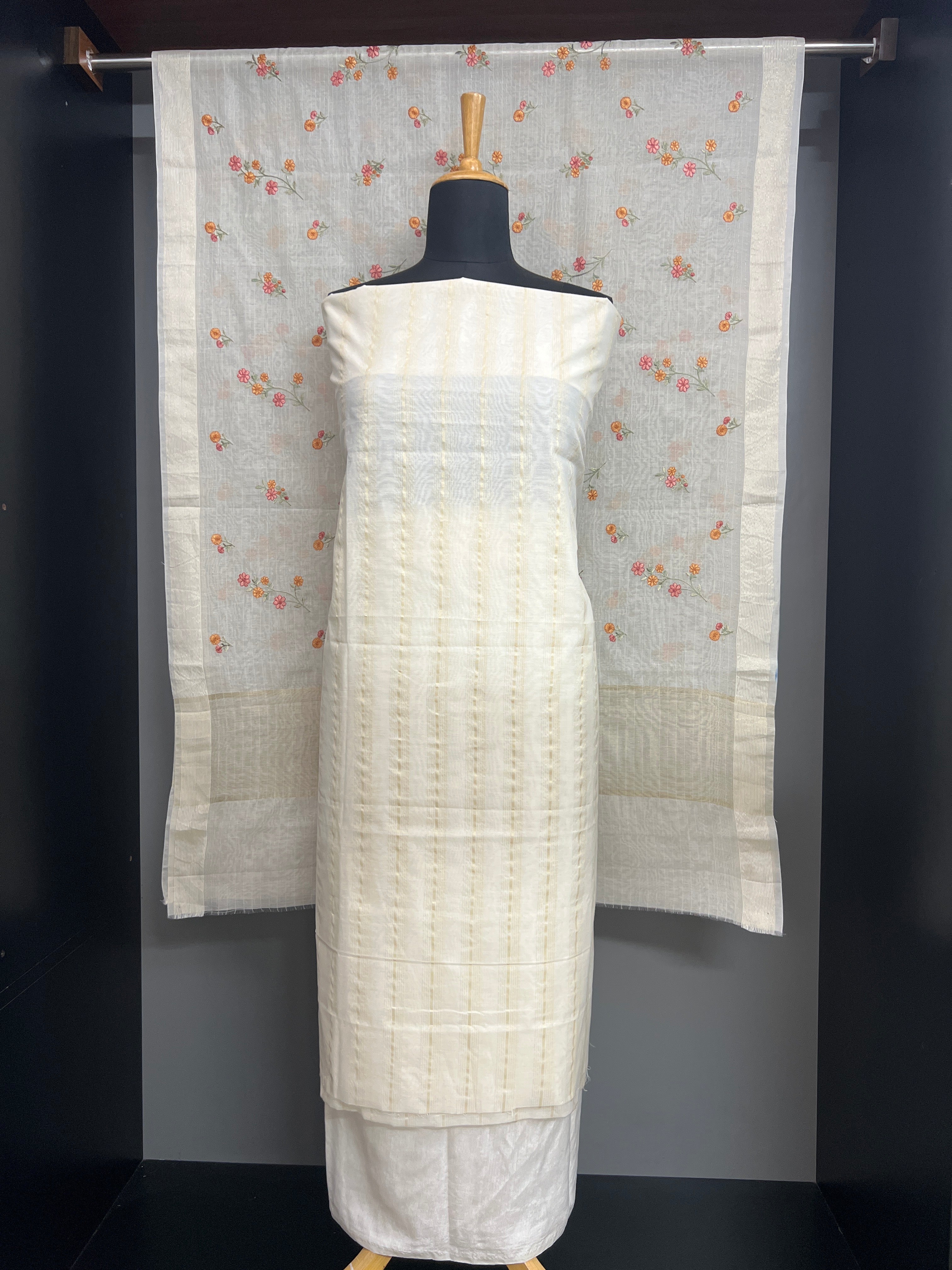 Stripe Weaving Pattern Chanderi Salwar Set | MM596