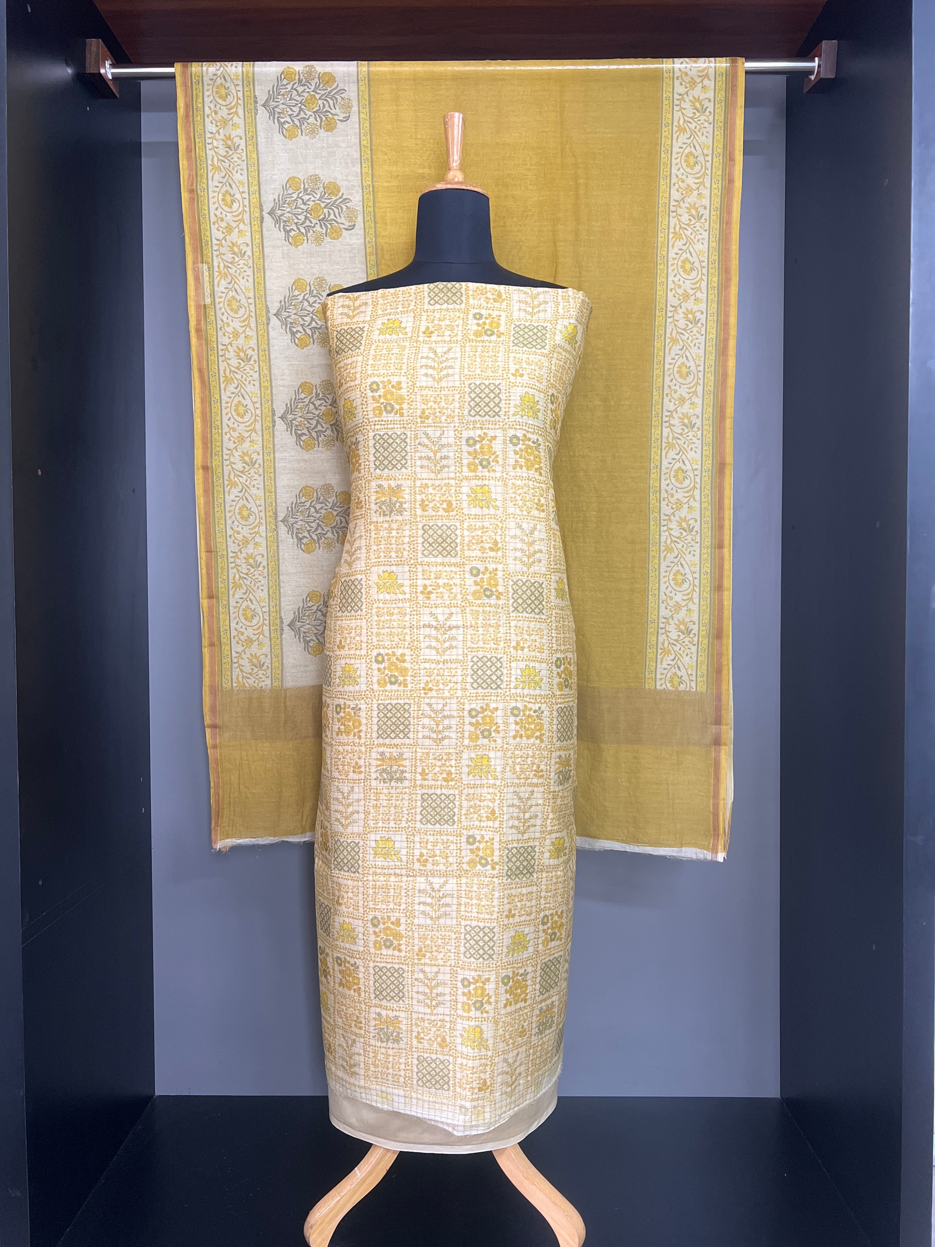 Kattam Pattern Mul Chanderi Salwar Set | YNG1463