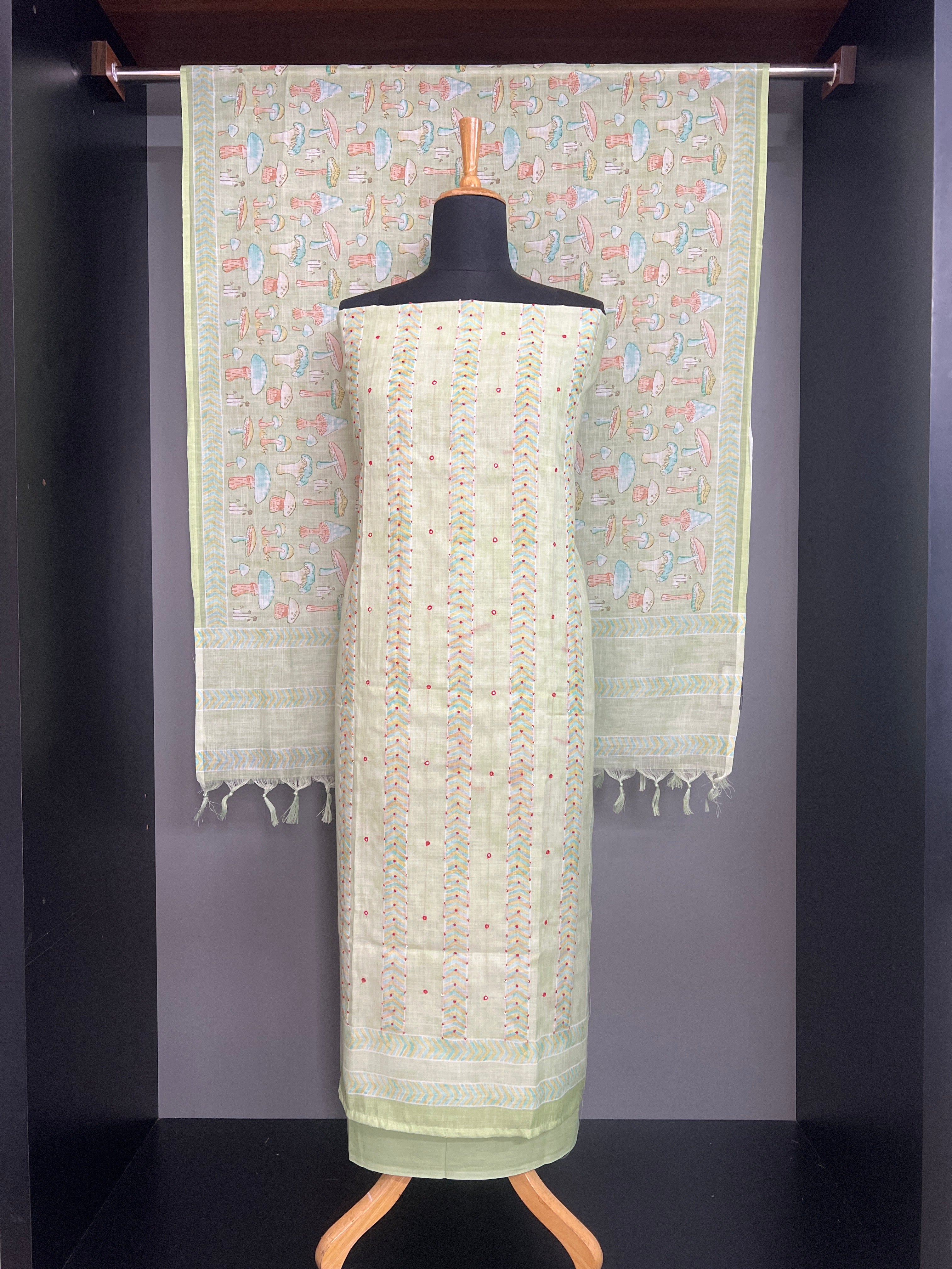 Sublimation Printed Bhagalpuri Linen Cotton Salwar Set | MF271