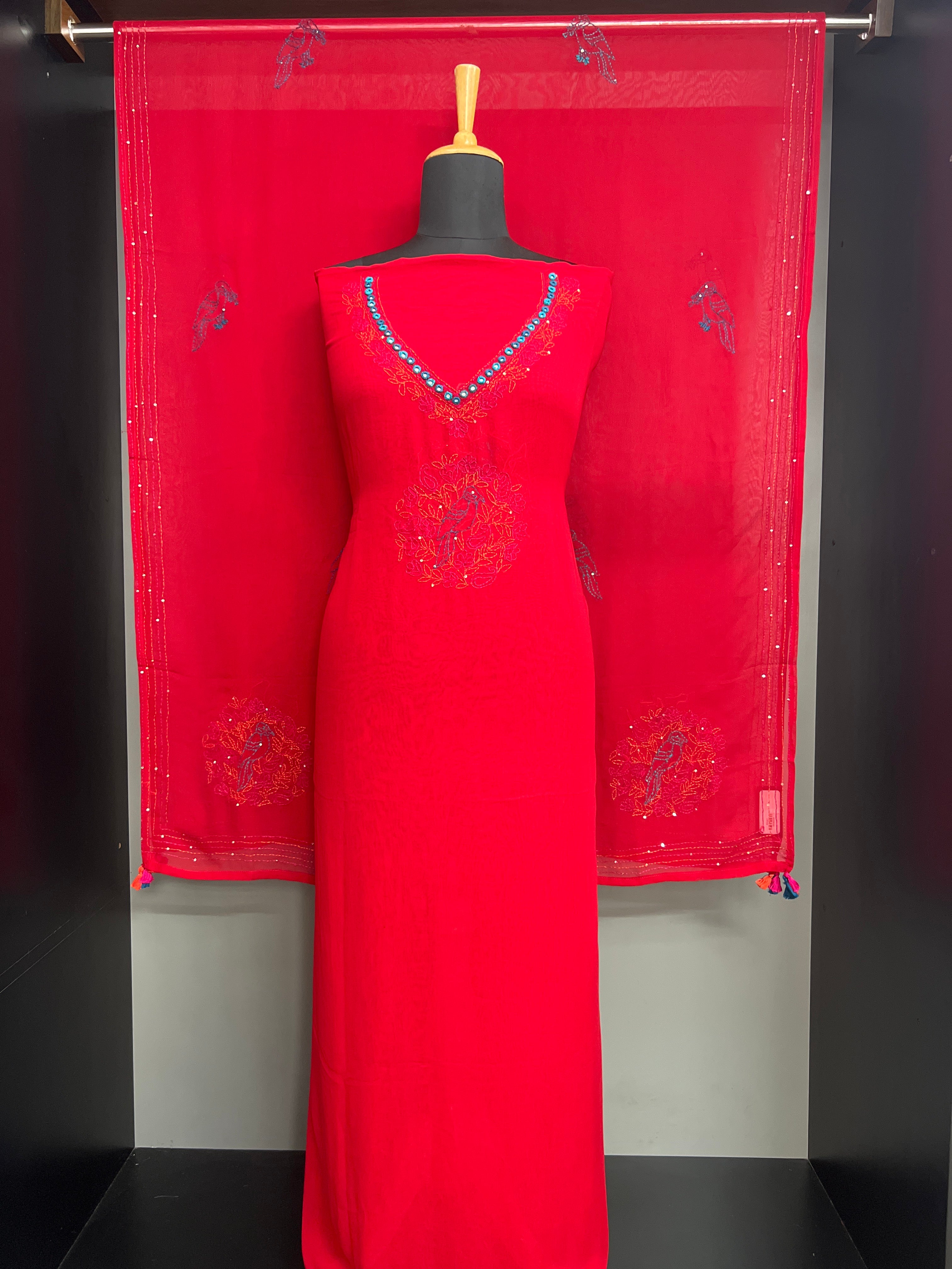 Hand Embroidered Georgette Salwar Set | JVR189