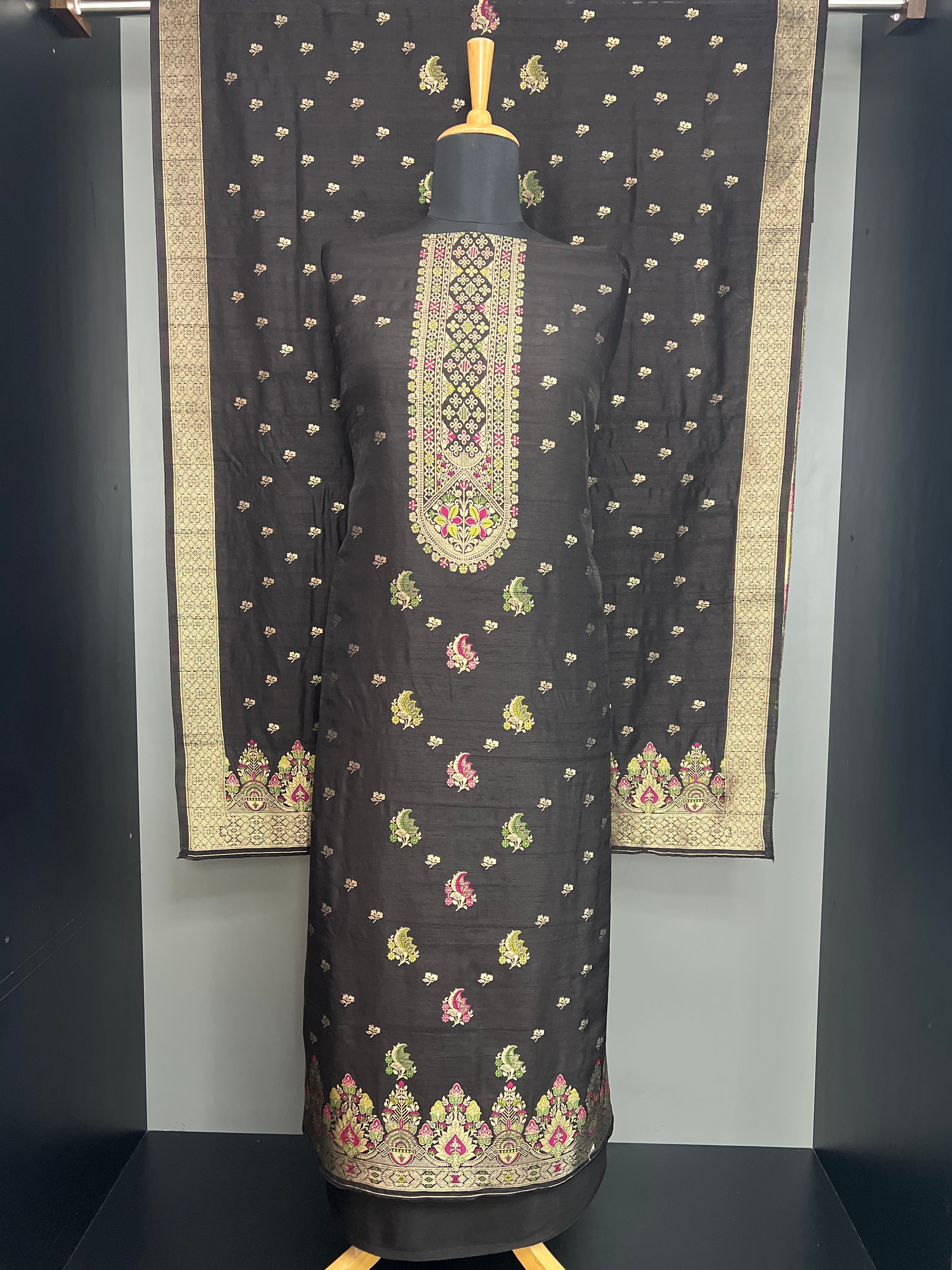 Meenakari Woven Pattern Semi Silk Salwar Set | YNG1411