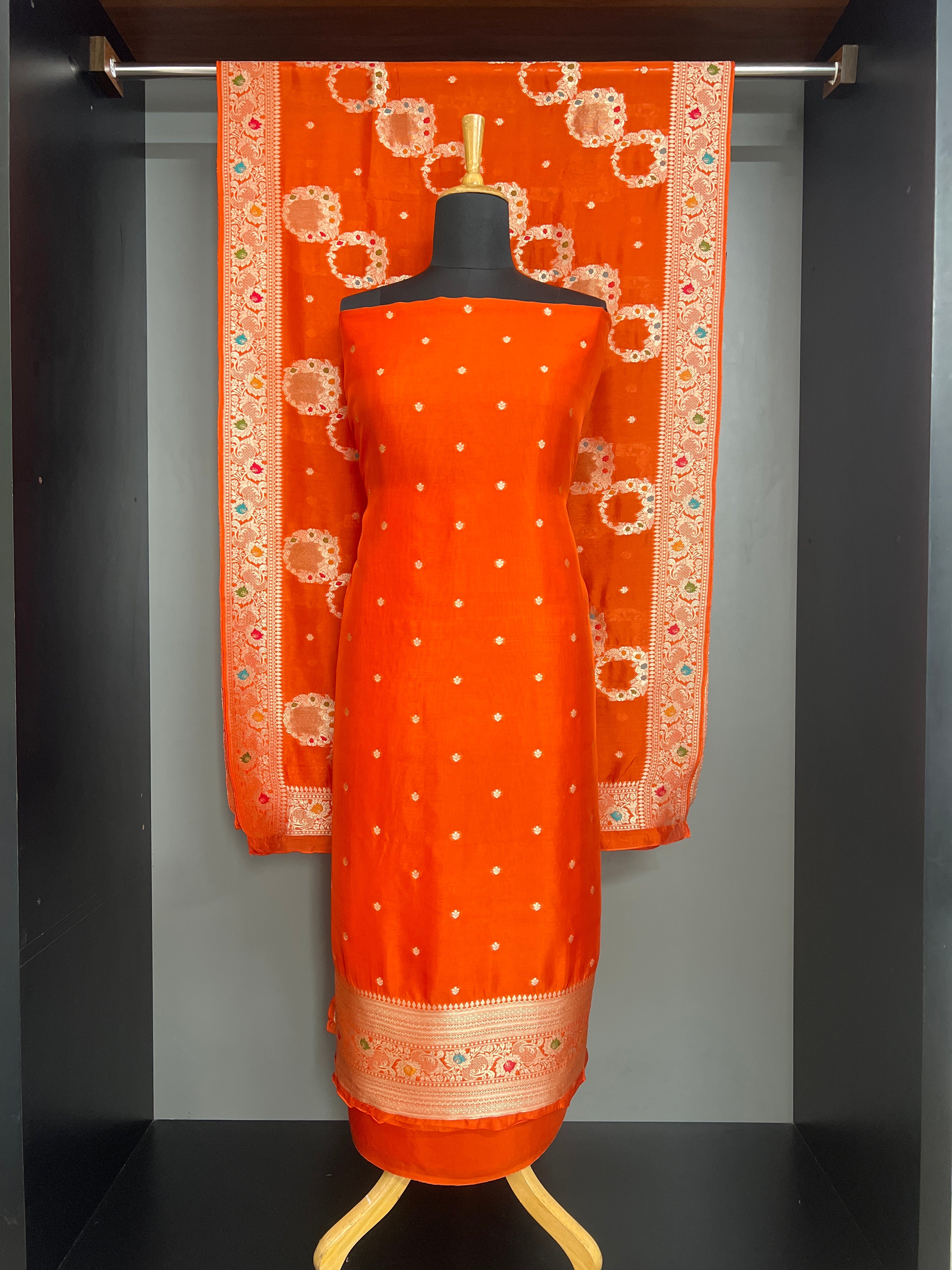 Meenakari Pattern Semi Tussar Salwar Set  | YNG1418