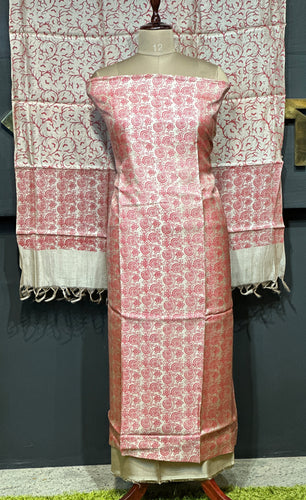 Floral Print Detailed Blended Tussar Salwar Set | ACT1634