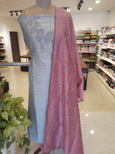 Check Pattern & Embroidery Design Semi Silk Salwar Set | ACT817