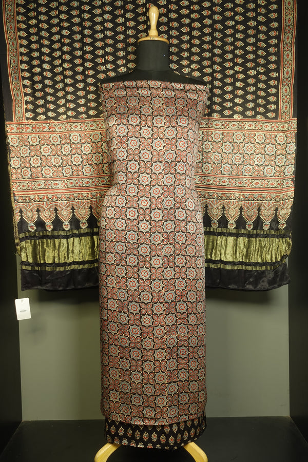 Ajrak Print Pattern Modal Silk Salwar Set | TOT125