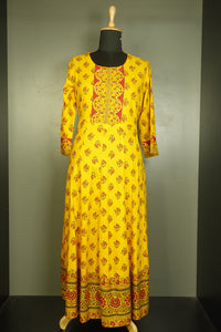 Screen Printed Rayon Kurta | AHD1356