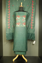 Floral  Embroidered Bhagalpuri Linen Salwar Set | NHH215