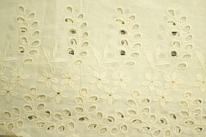 Embroidered White Shiffli Kurta Material | DN588
