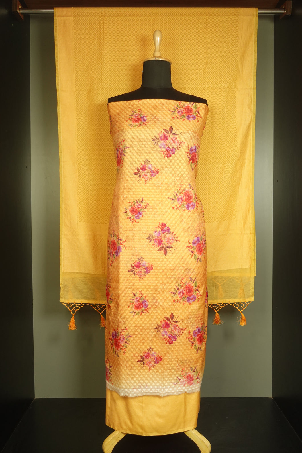 Orange Yellow Color Semi Silk Salwar Set | SSK154