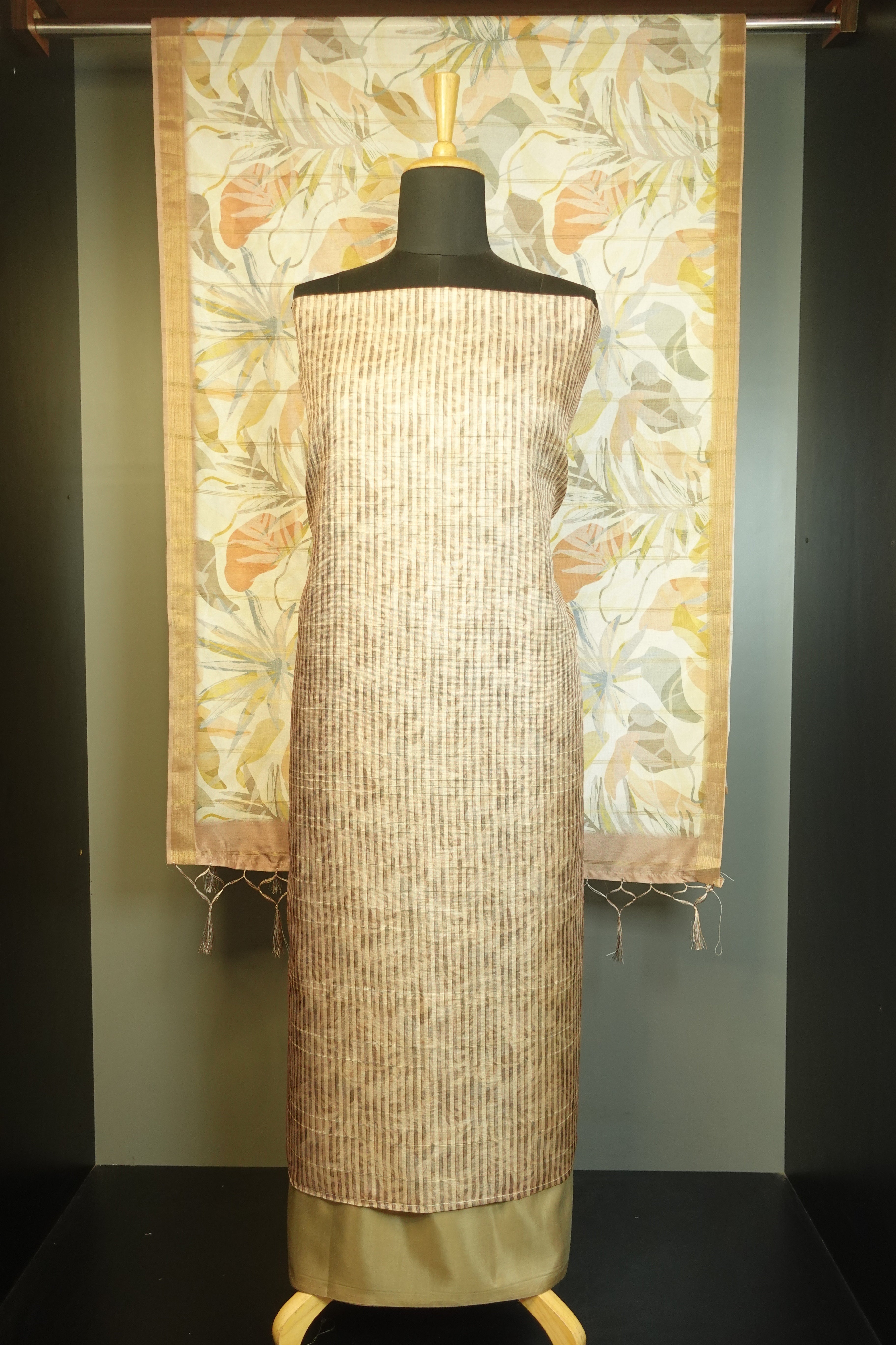 Digital Printed Tussar Finish  Salwar Set | PFS180