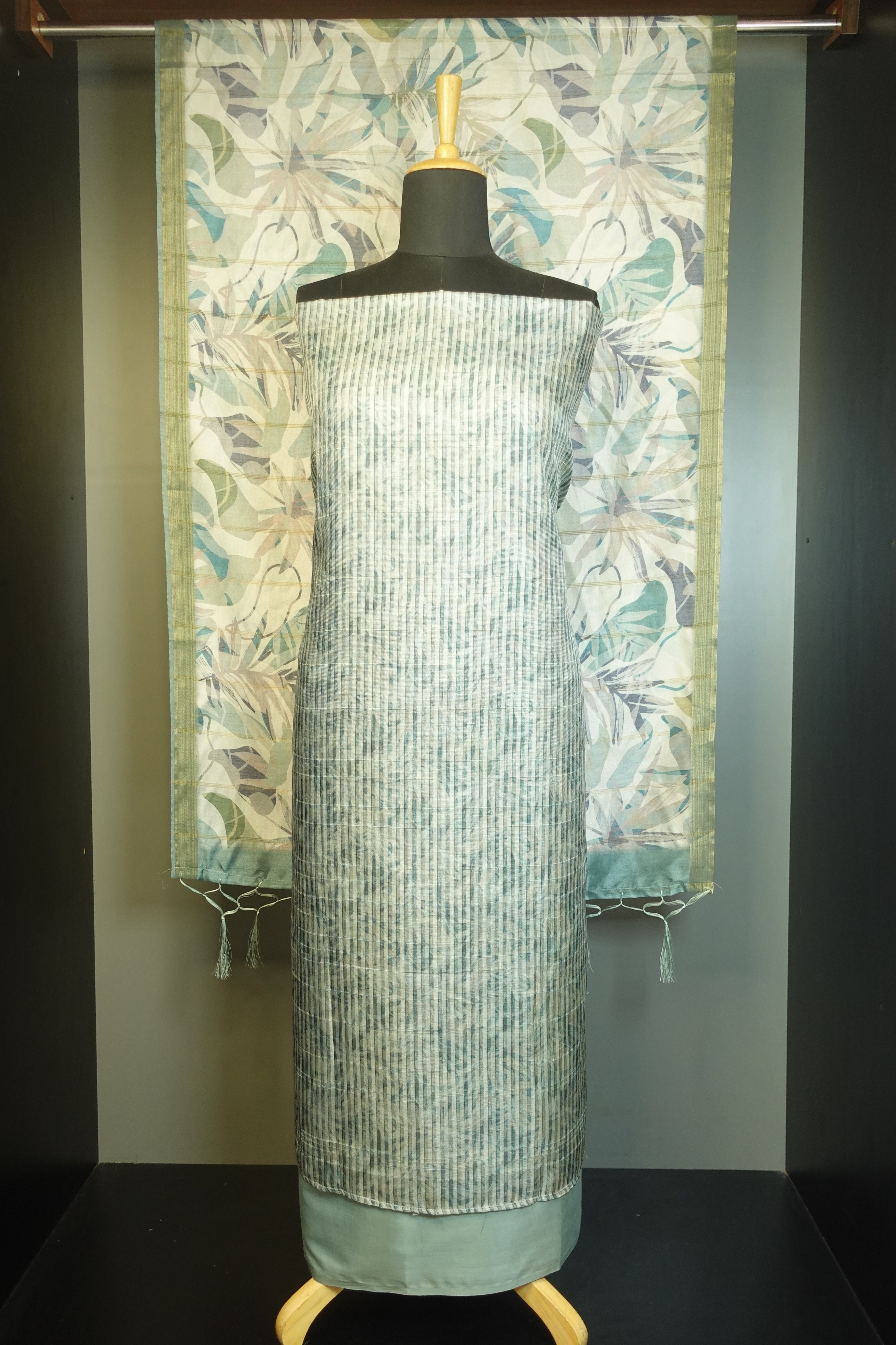 Digital Printed Tussar Finish  Salwar Set | PFS180