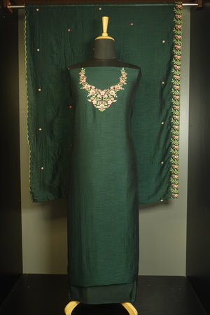 Machine Embroidered Vichitra Silk Salwar Set | PFS199