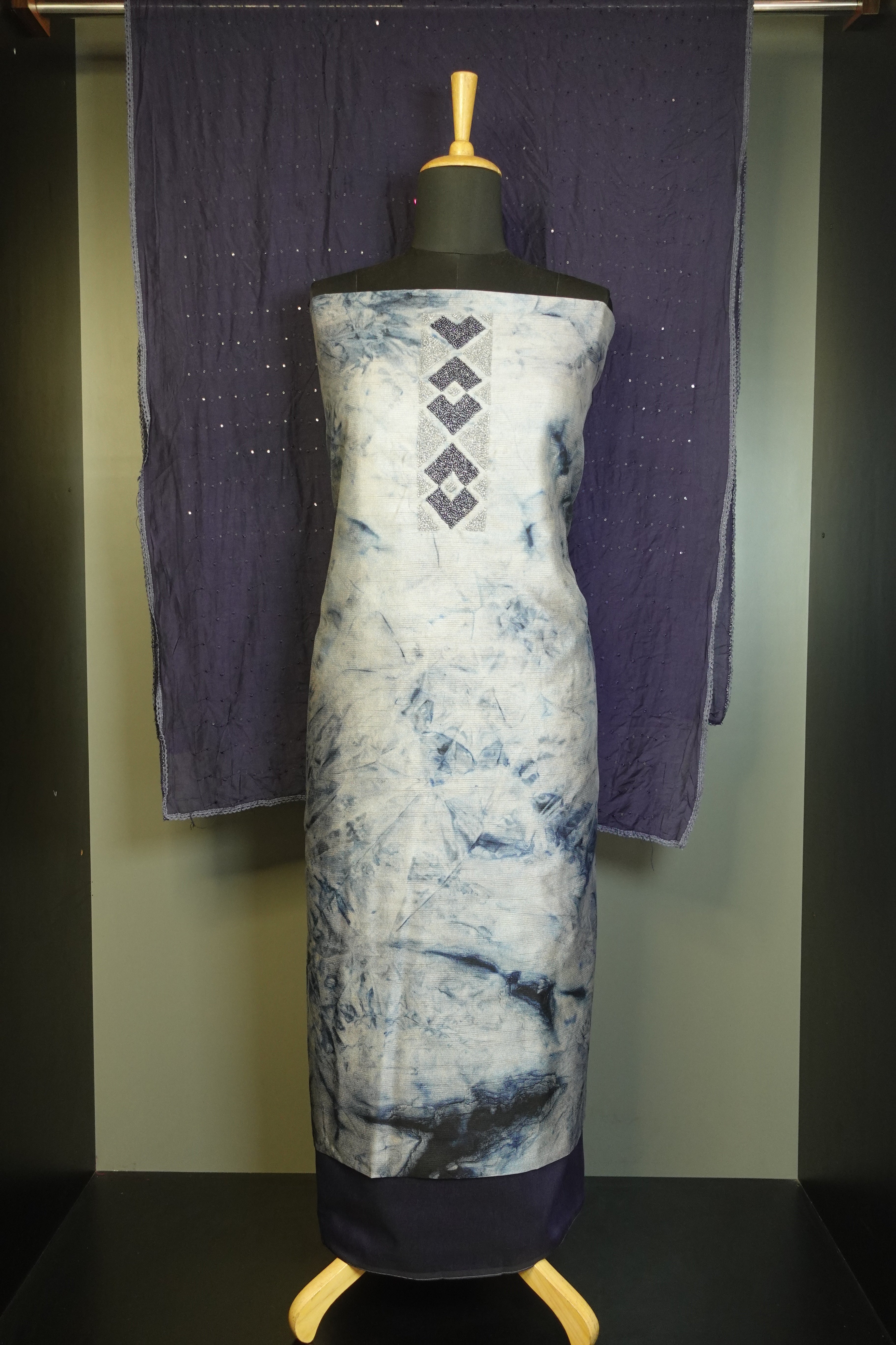 Embroidered Tussar Finish Salwar Set | PFS187