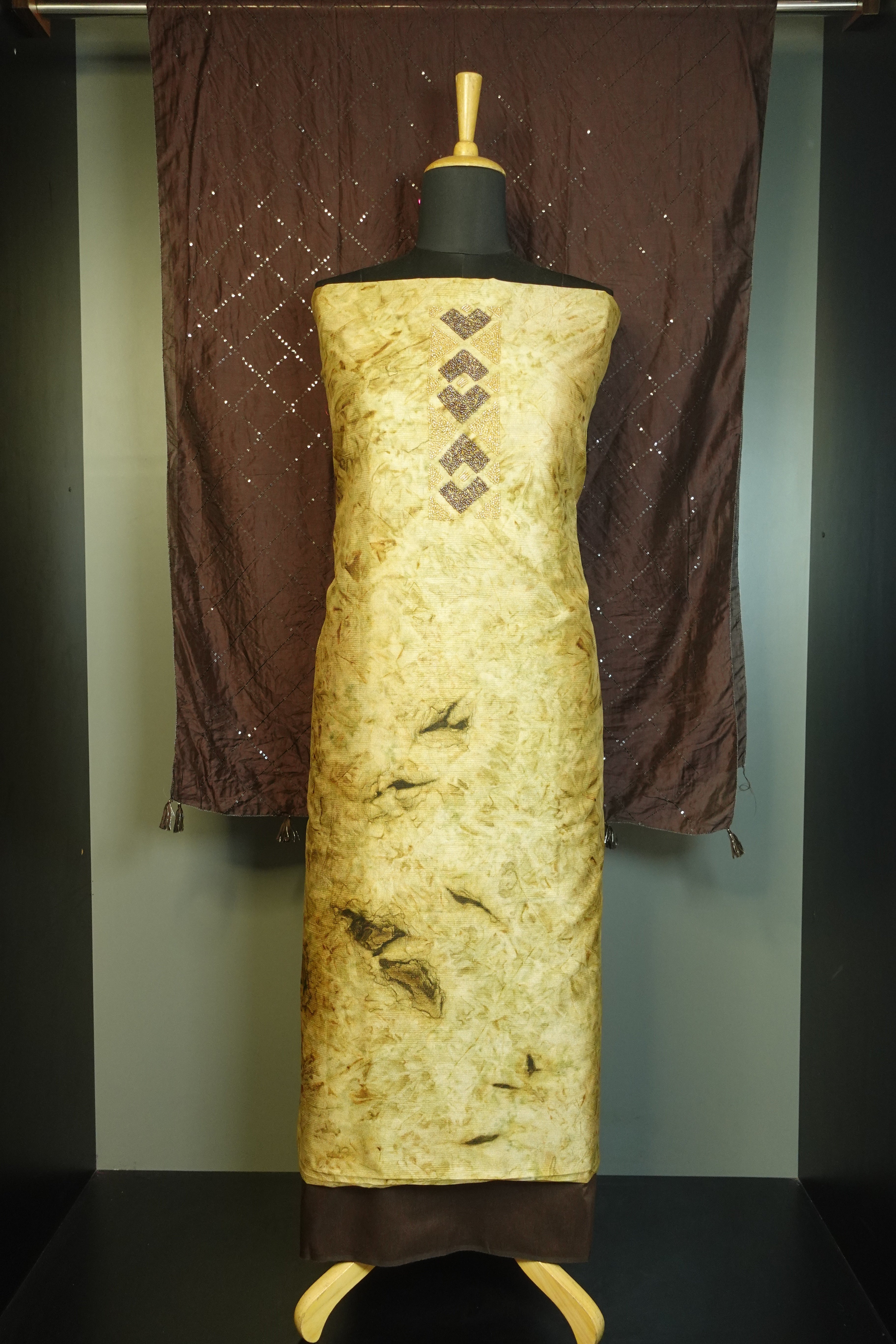 Embroidered Tussar Finish Salwar Set | PFS187