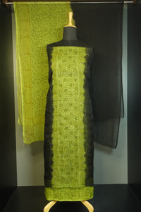 Olive & Black Color Supernet Kota Salwar Set | PFS250