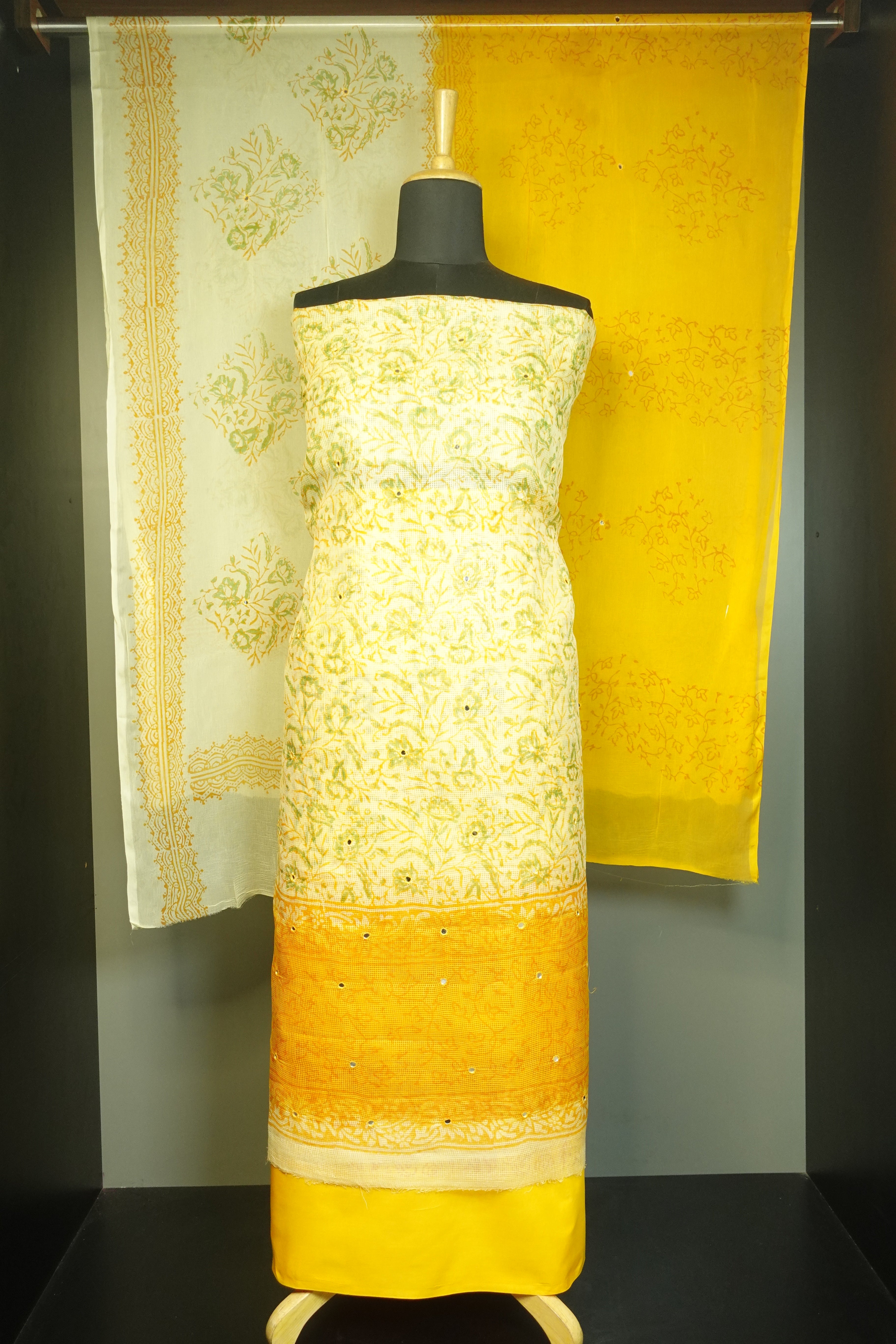 Yellow Color Supernet Kota Salwar Set | PFS258