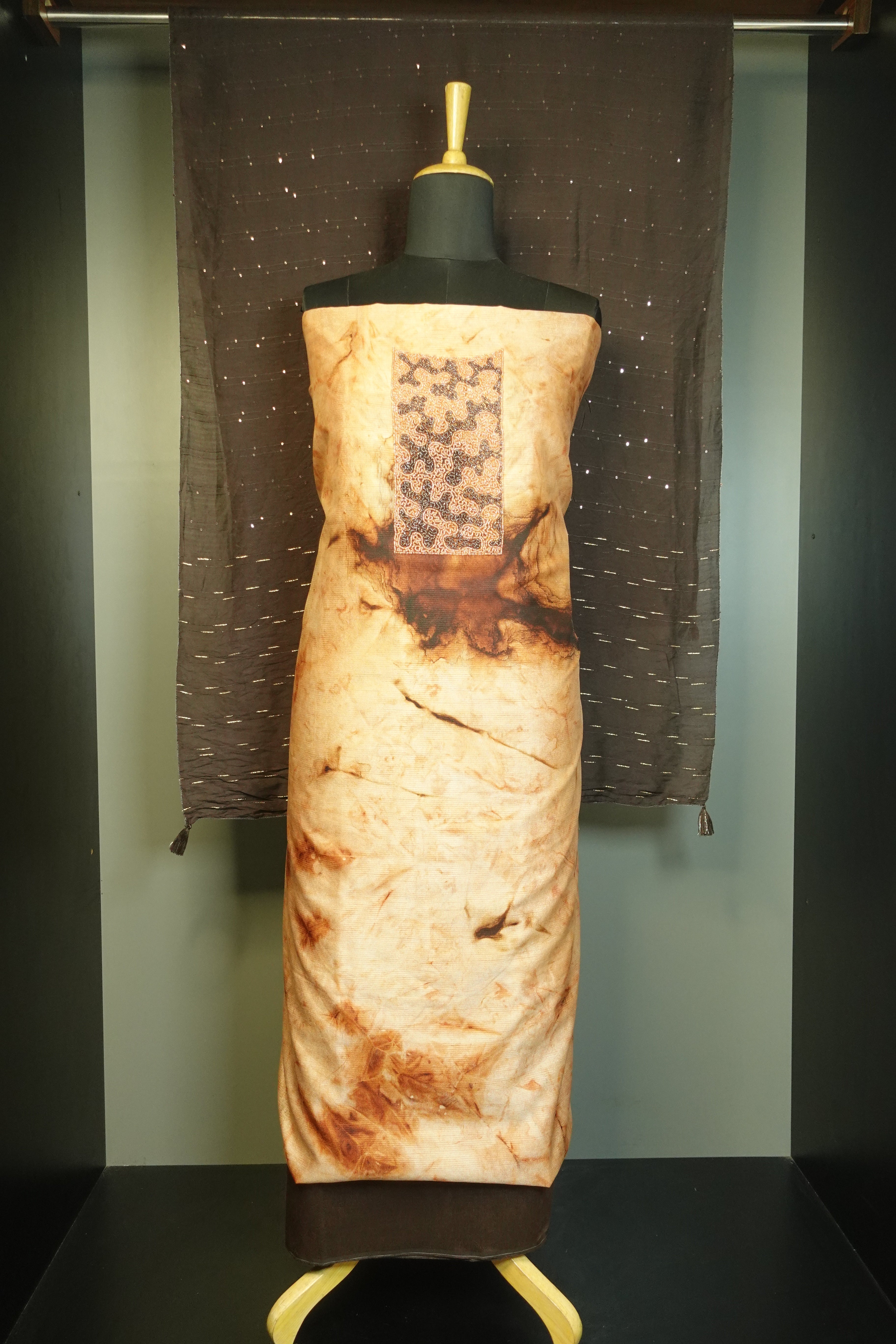 Embroidered Tussar Finish Salwar Set | PFS186