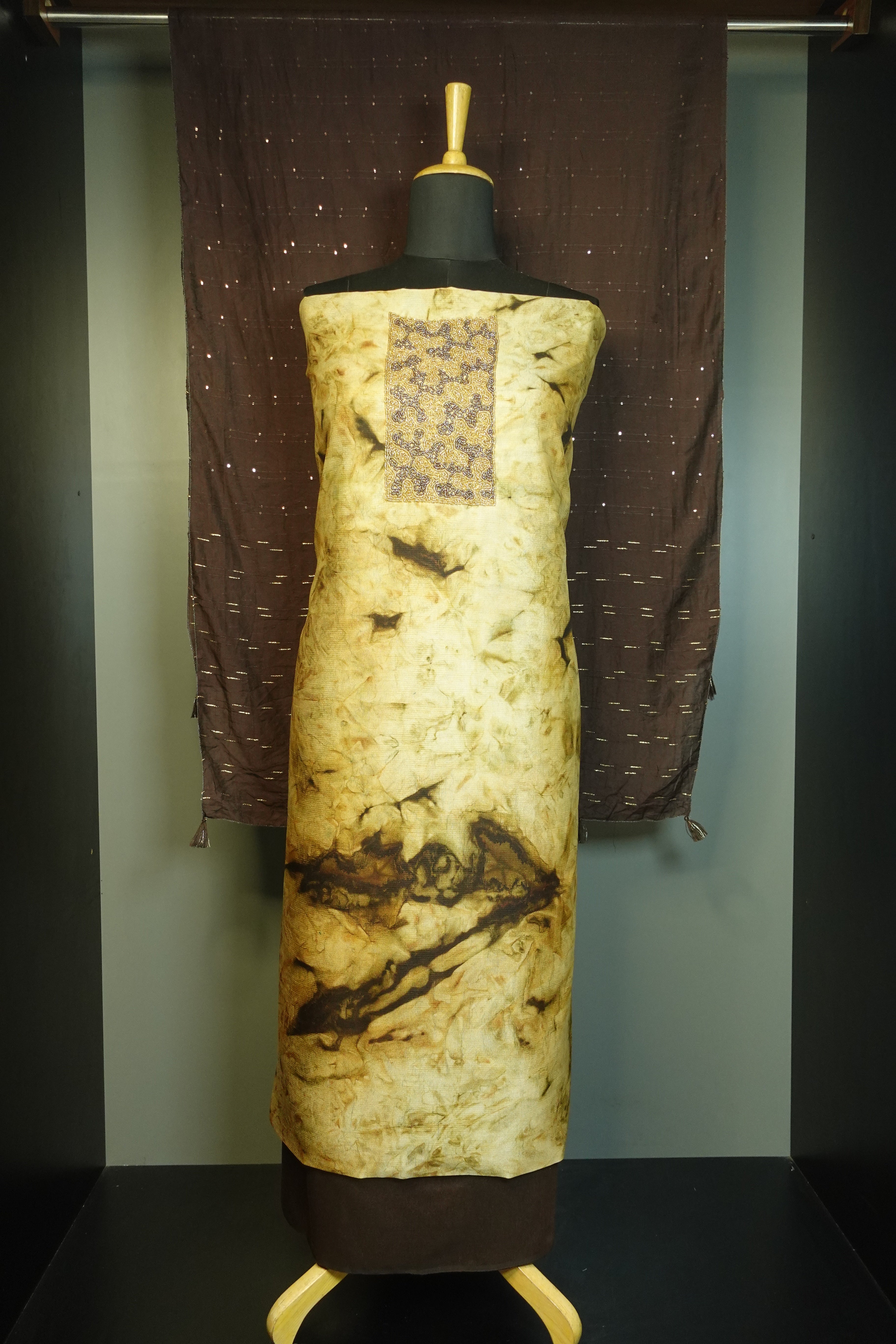 Embroidered Tussar Finish Salwar Set | PFS186