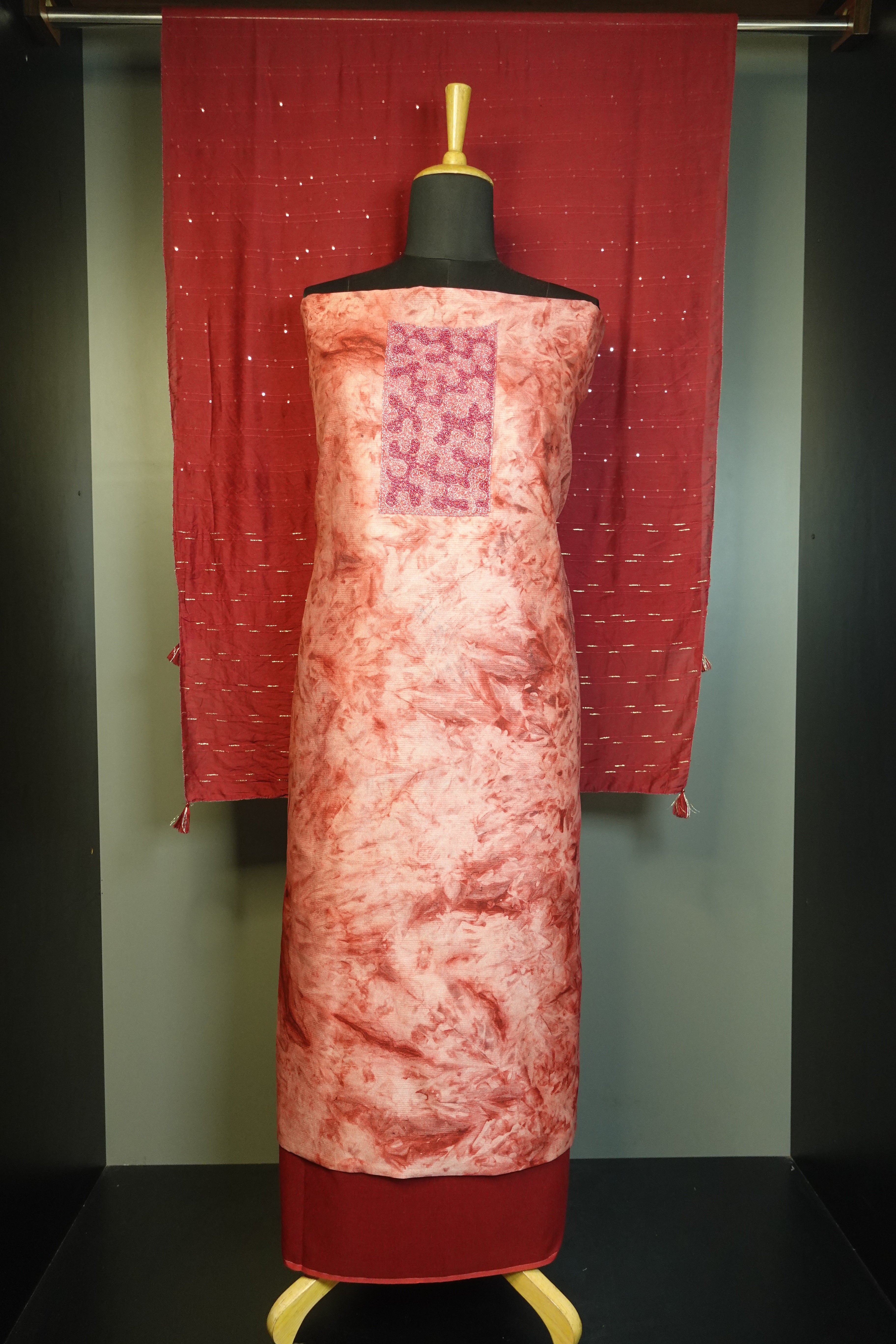 Embroidered Tussar Finish Salwar Set | PFS186