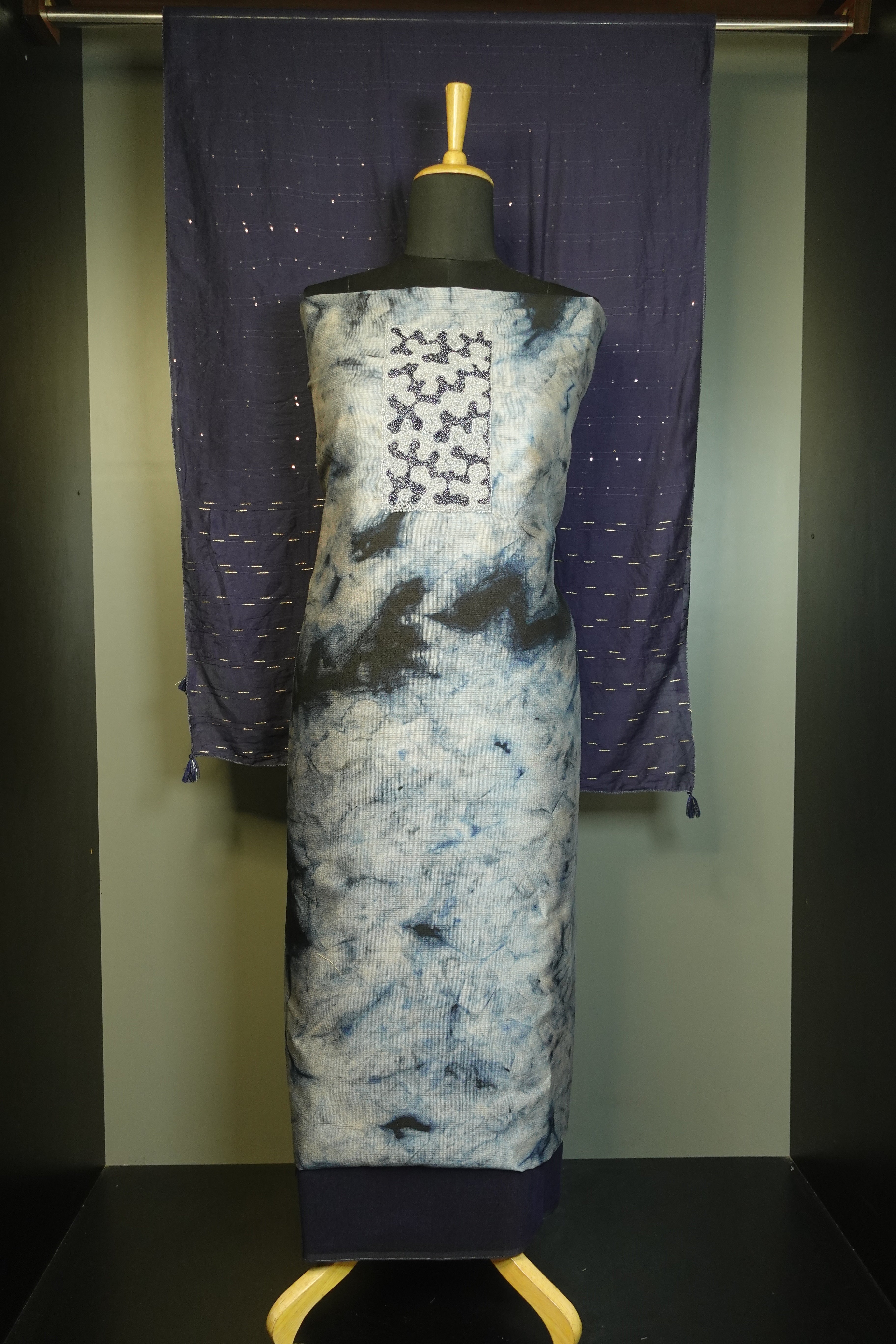 Embroidered Tussar Finish Salwar Set | PFS186