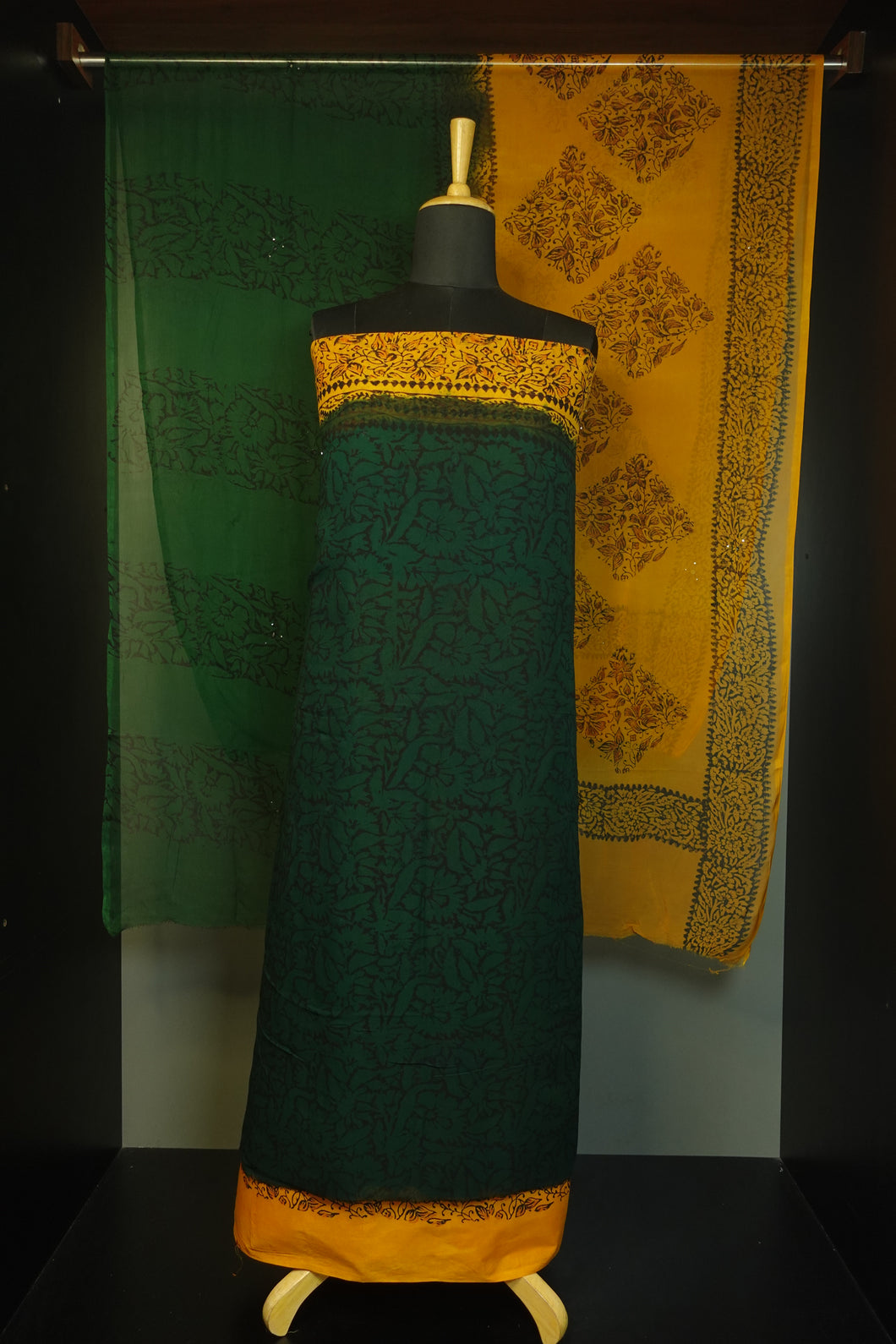 Hand Block Printed  Chiffon Salwar Set | PFS222