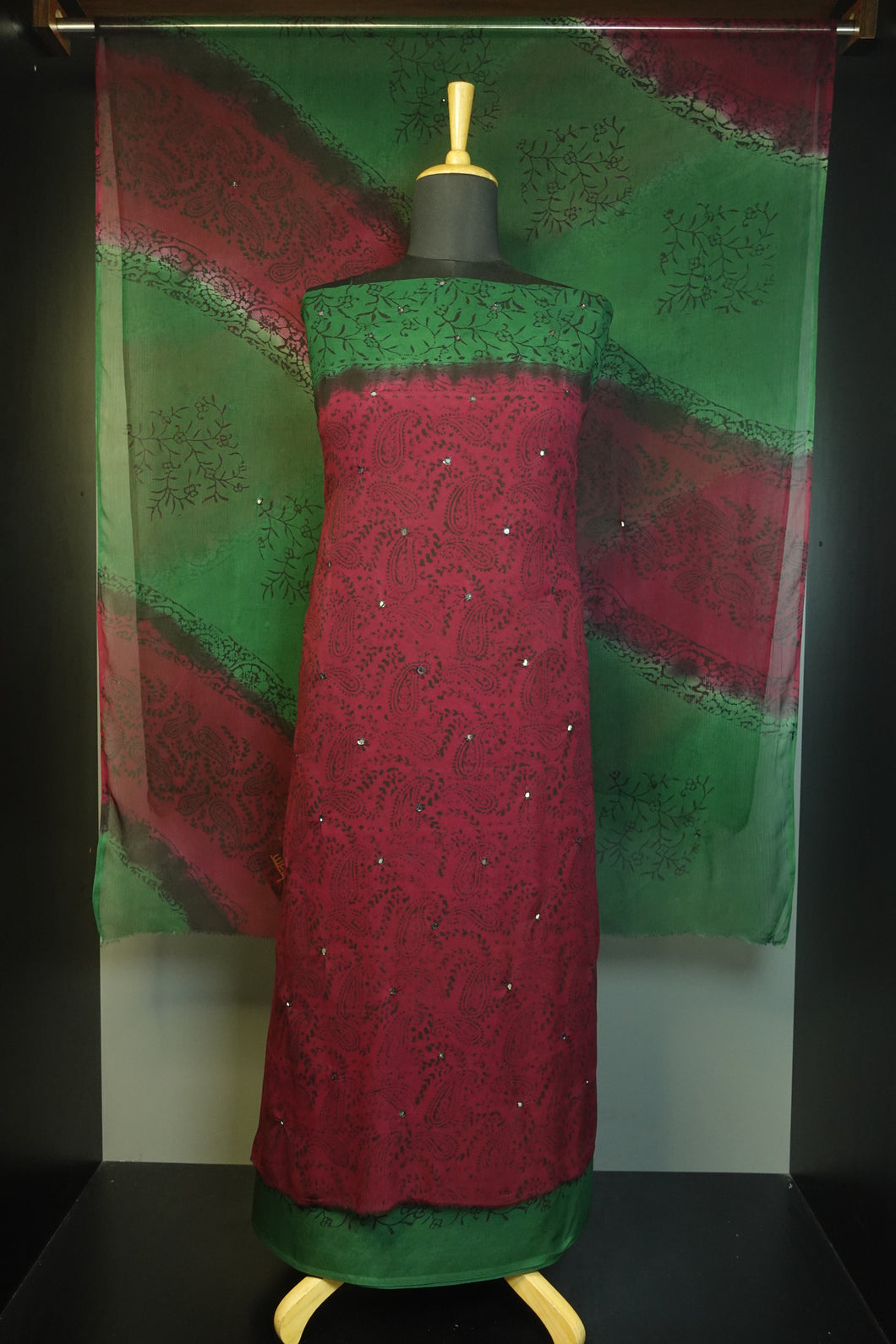 Maroon Color Chiffon Salwar Set | PFS225