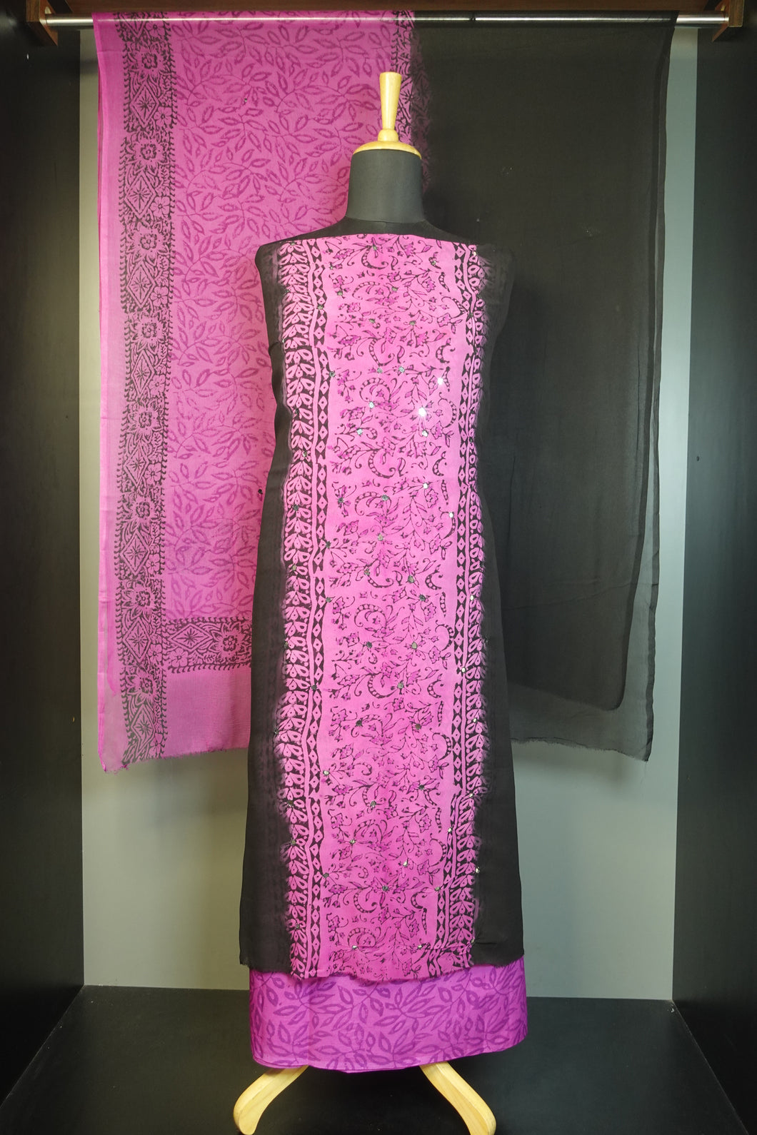Block Printed Georgette Salwar Set | PFS212