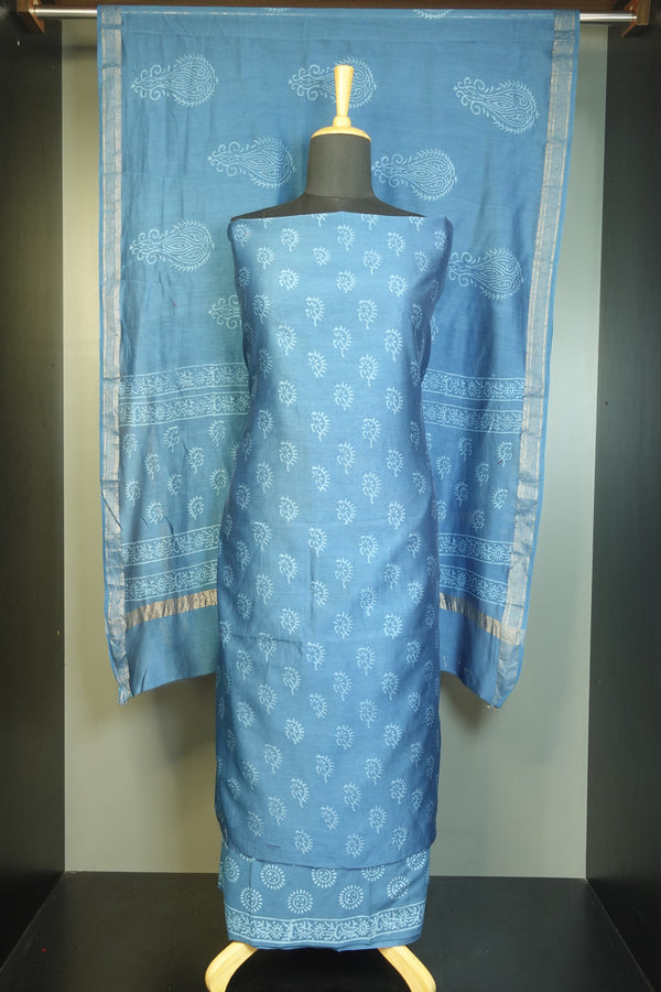 Hand Block Printed Maheshwari Silk Salwar Set | JKL146