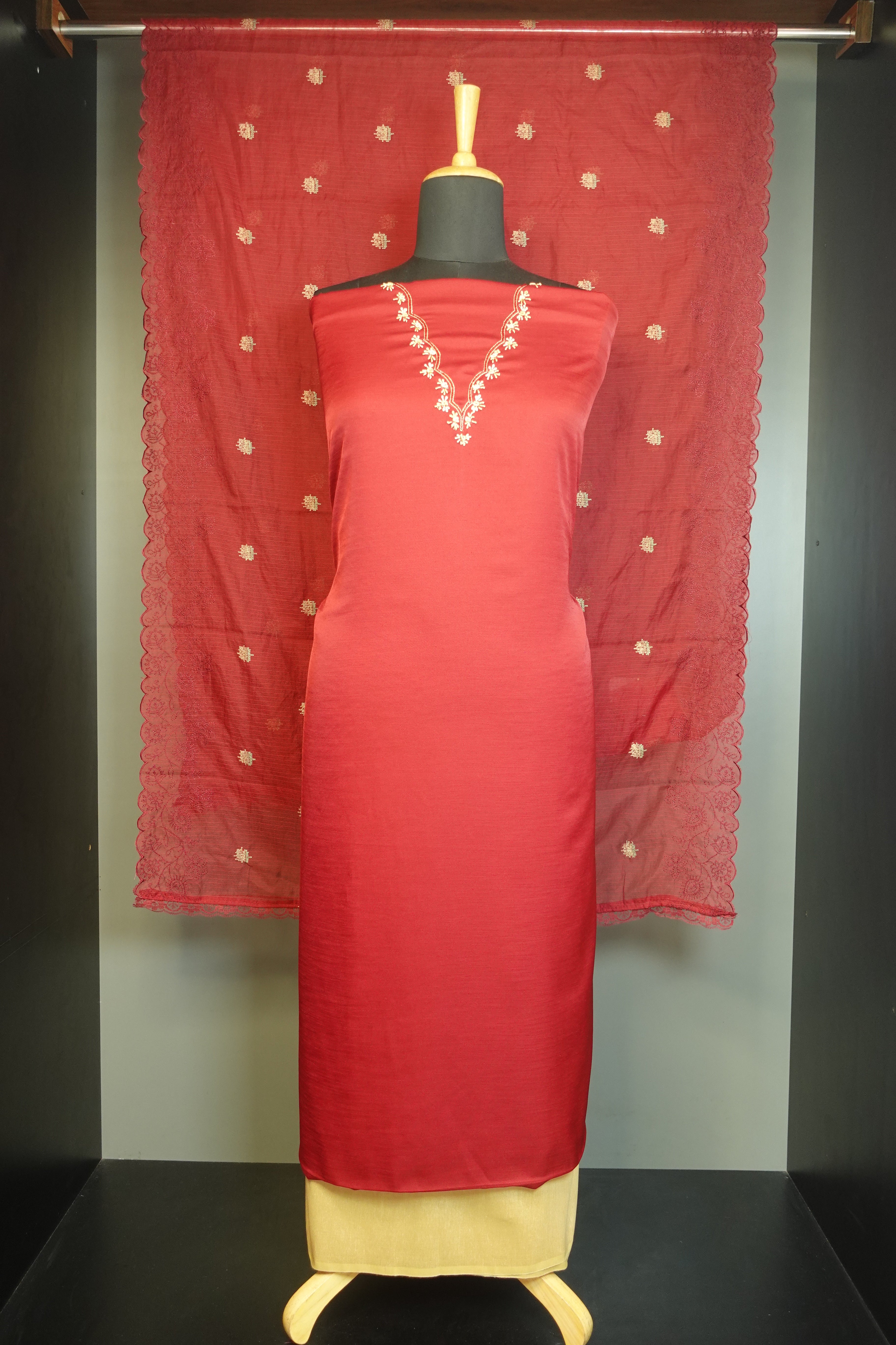 Embroidered Tussar Finish Salwar Set | PFS203