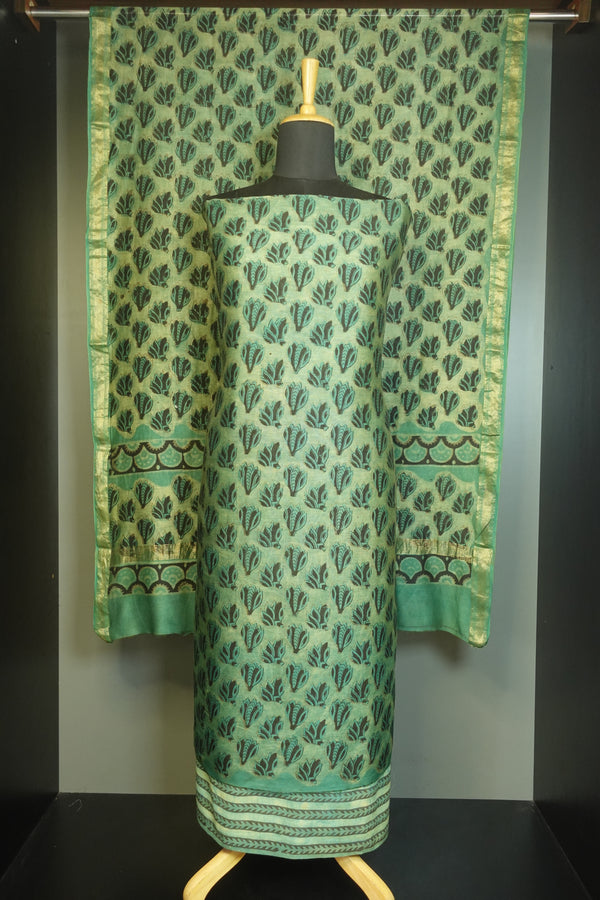 Block Printed Maheshwari Silk Salwar Set | JKL159