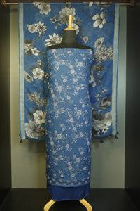 Floral Embroidery Linen Salwar Set | JCL849