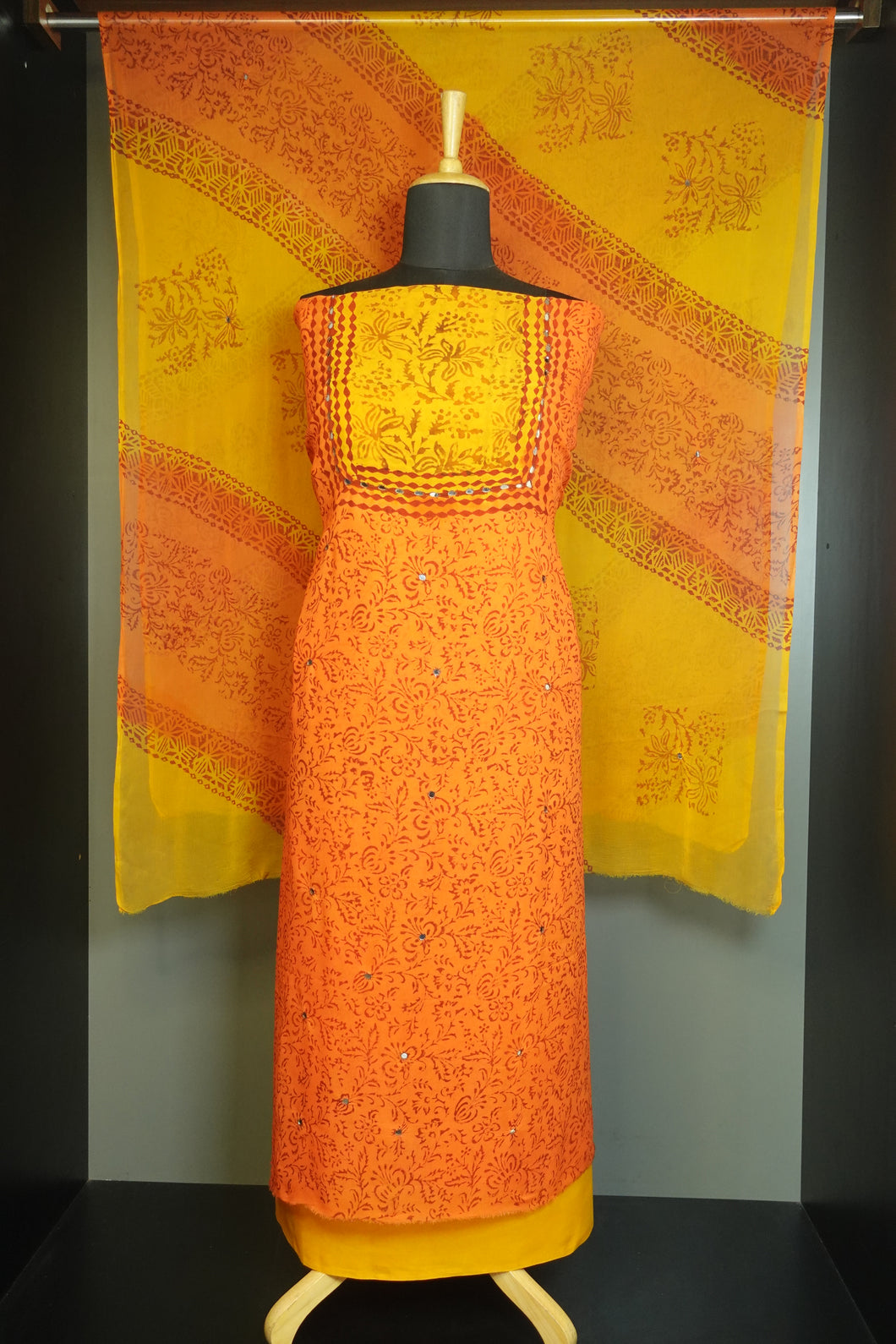 Block Printed Georgette Salwar Set | PFS284