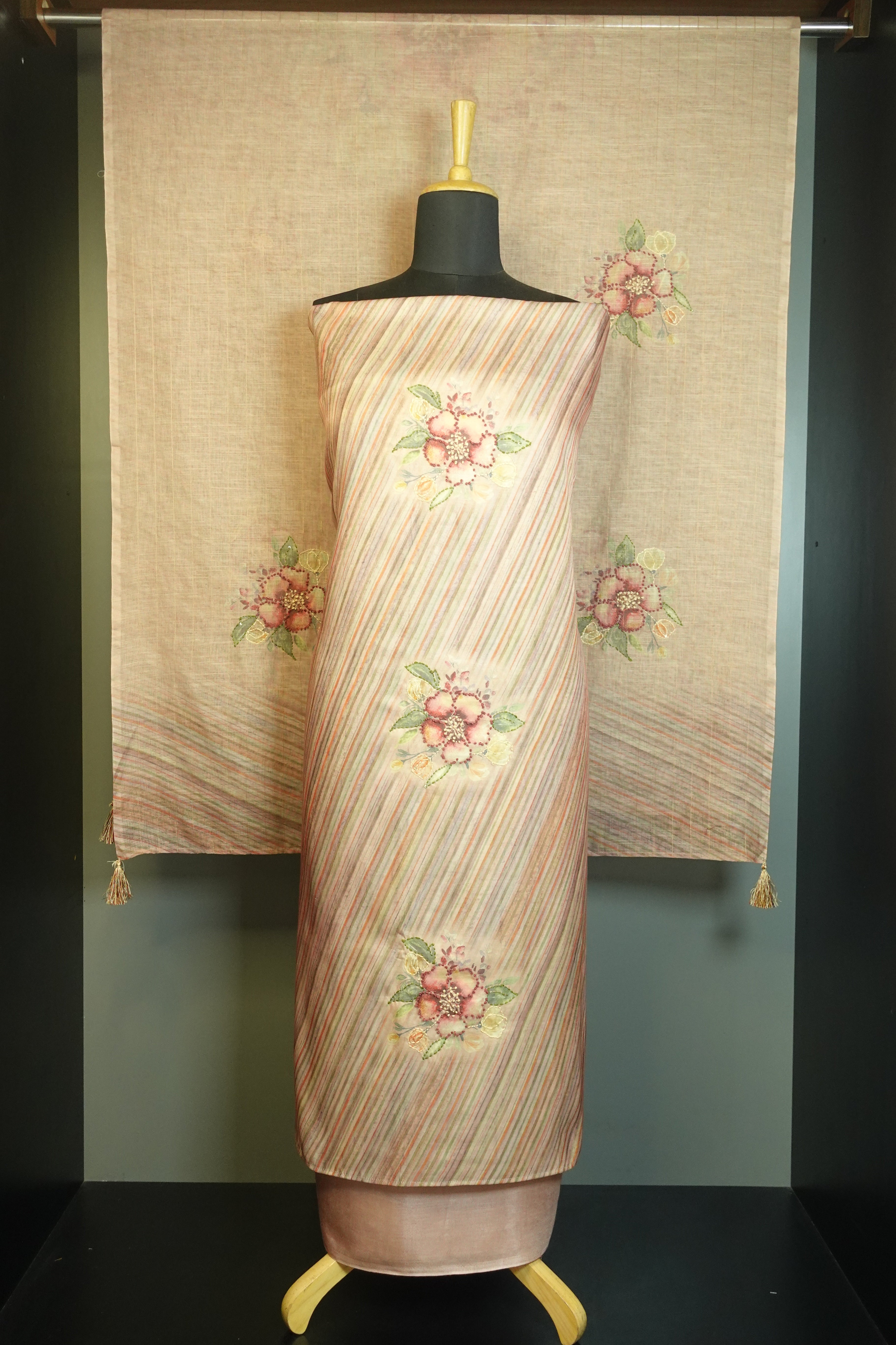 Floral Printed Semi Silk Salwar Set | VAN108