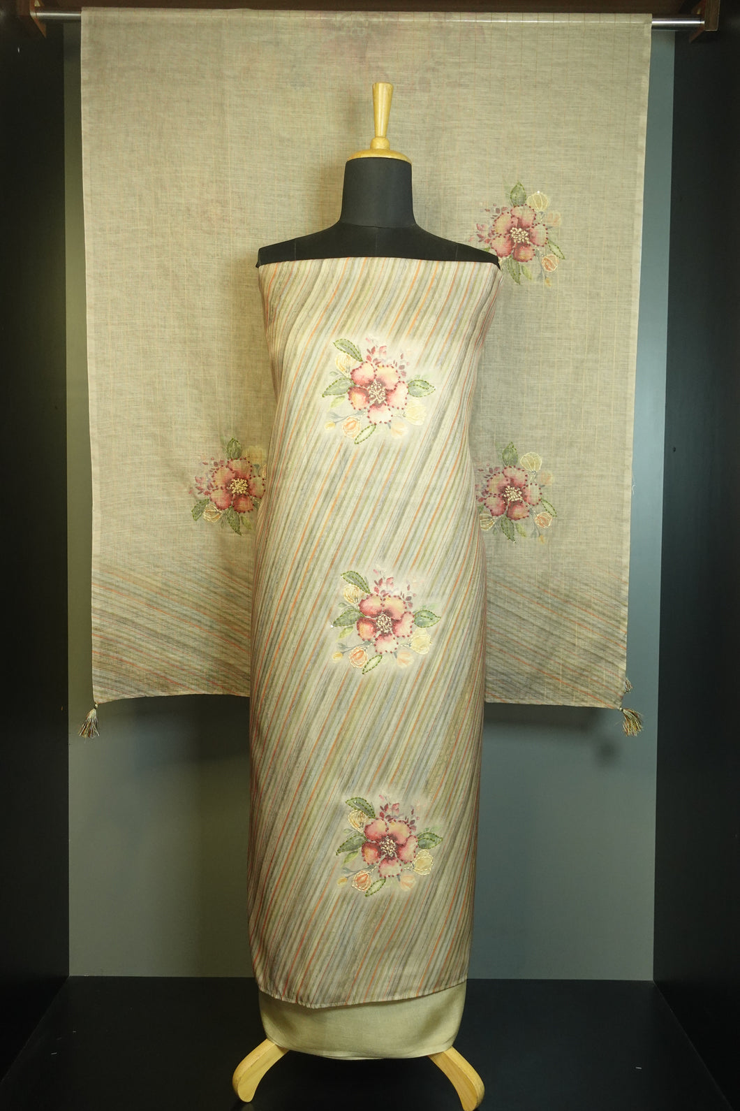 Floral Printed Semi Silk Salwar Set | VAN108