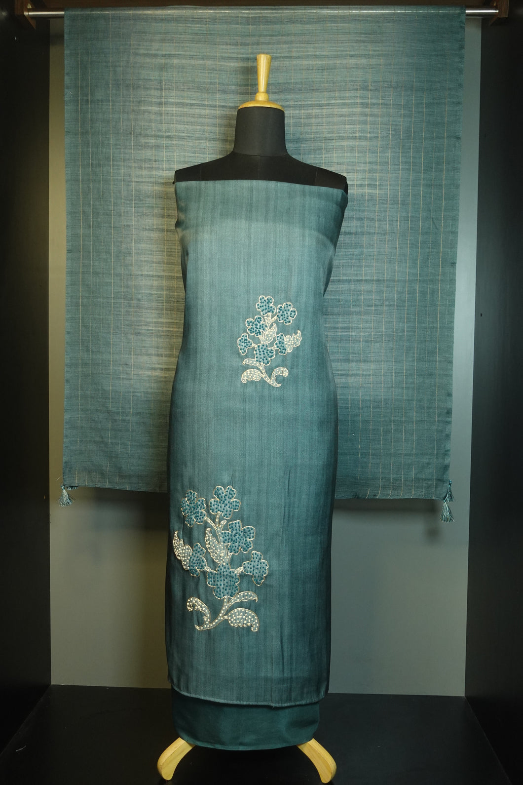 Hand Embroidery Highlights  Semi Silk Salwar set | VAN106