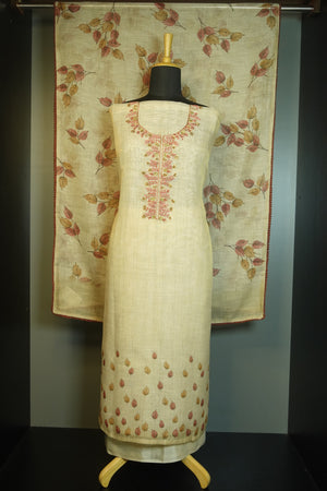 Hand Embroidery Tissue Linen Salwar set | KSD120