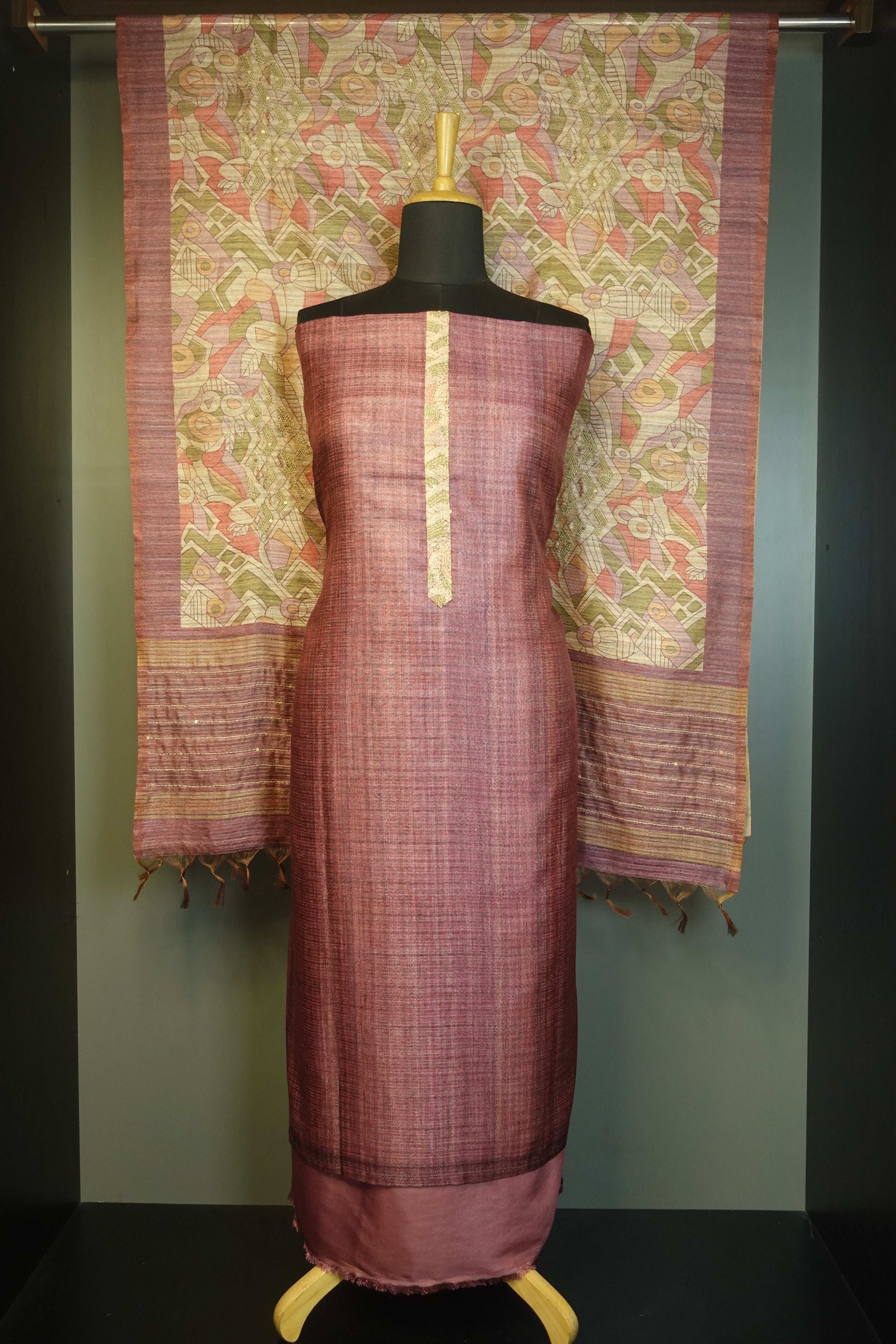 Sublimation Printed Geecha Tussar Finish Salwar Set | KSD117