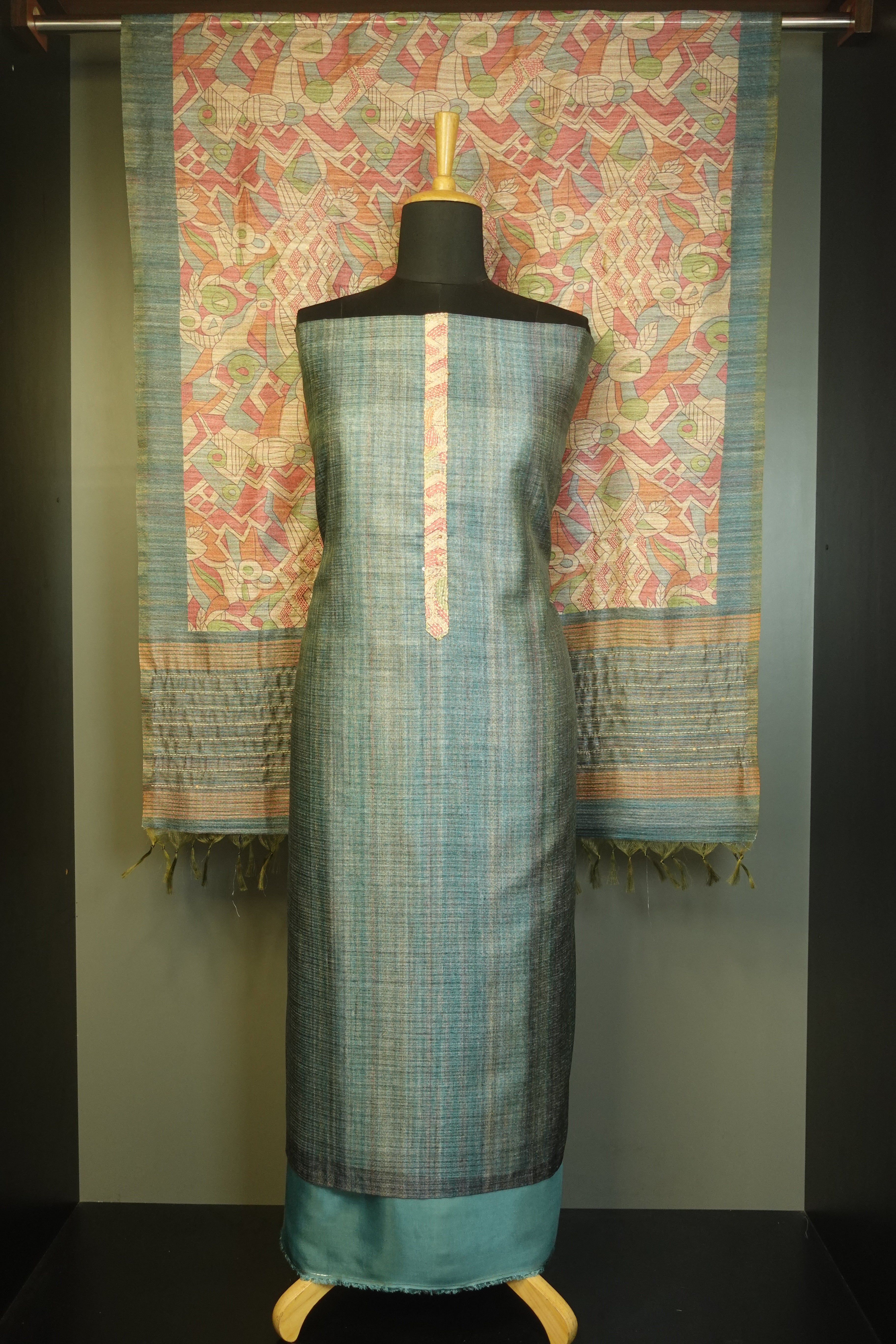 Sublimation Printed Geecha Tussar Finish Salwar Set | KSD117