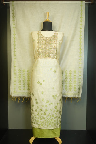Floral Embroidered Chanderi Finish Salwar Set | KSD113