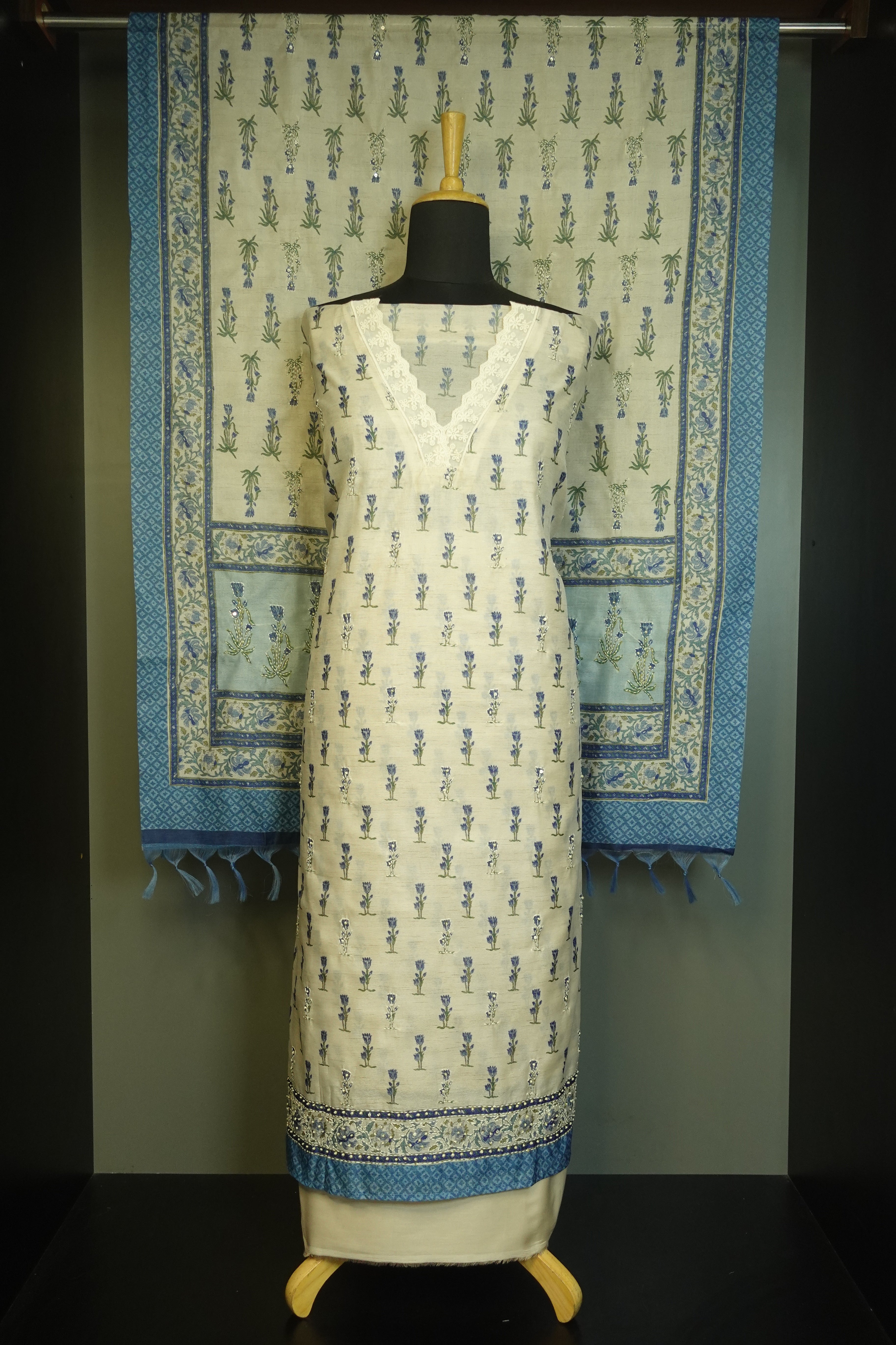 Floral Printed Semi Silk Salwar Set | KSD121