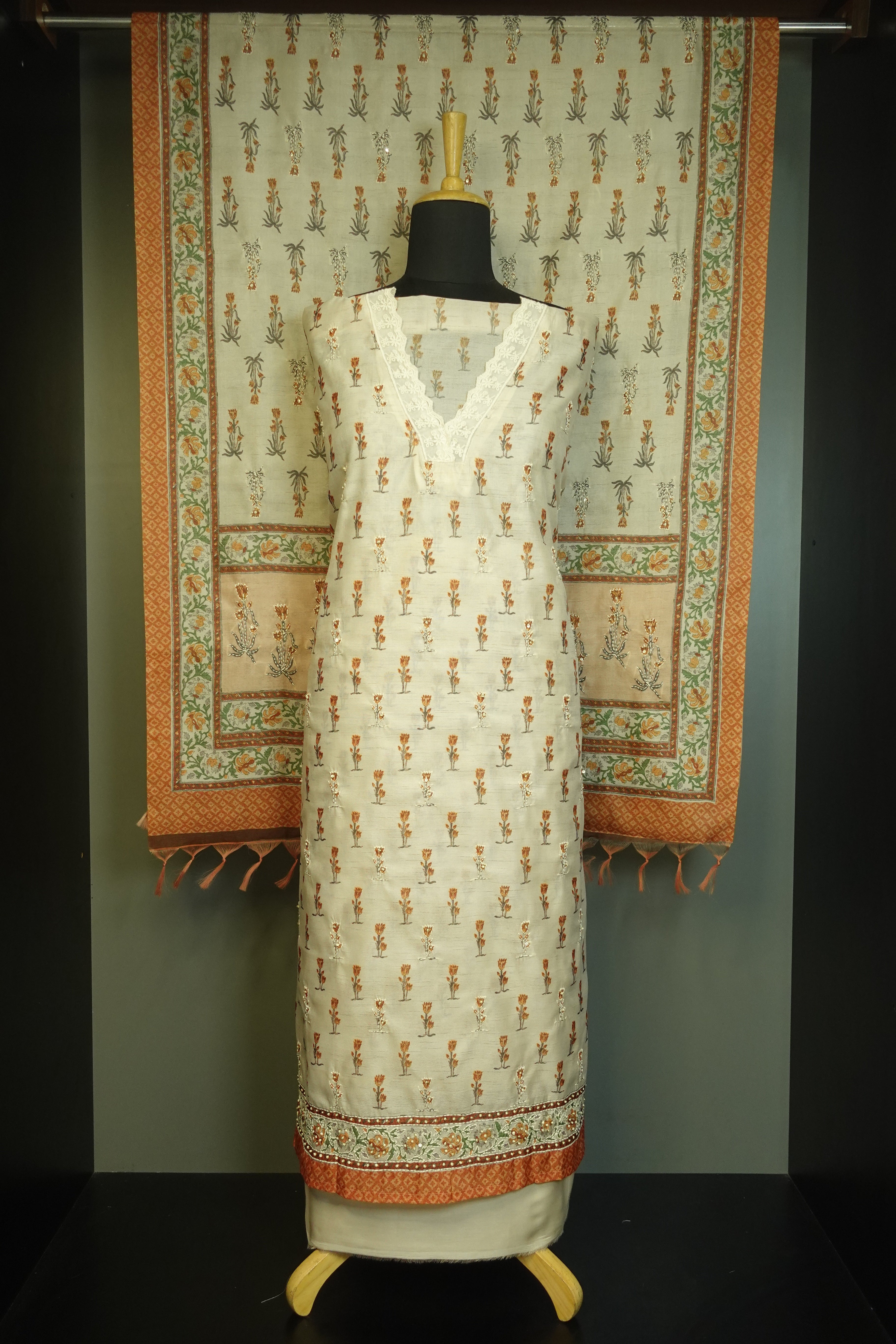 Floral Printed Semi Silk Salwar Set | KSD121