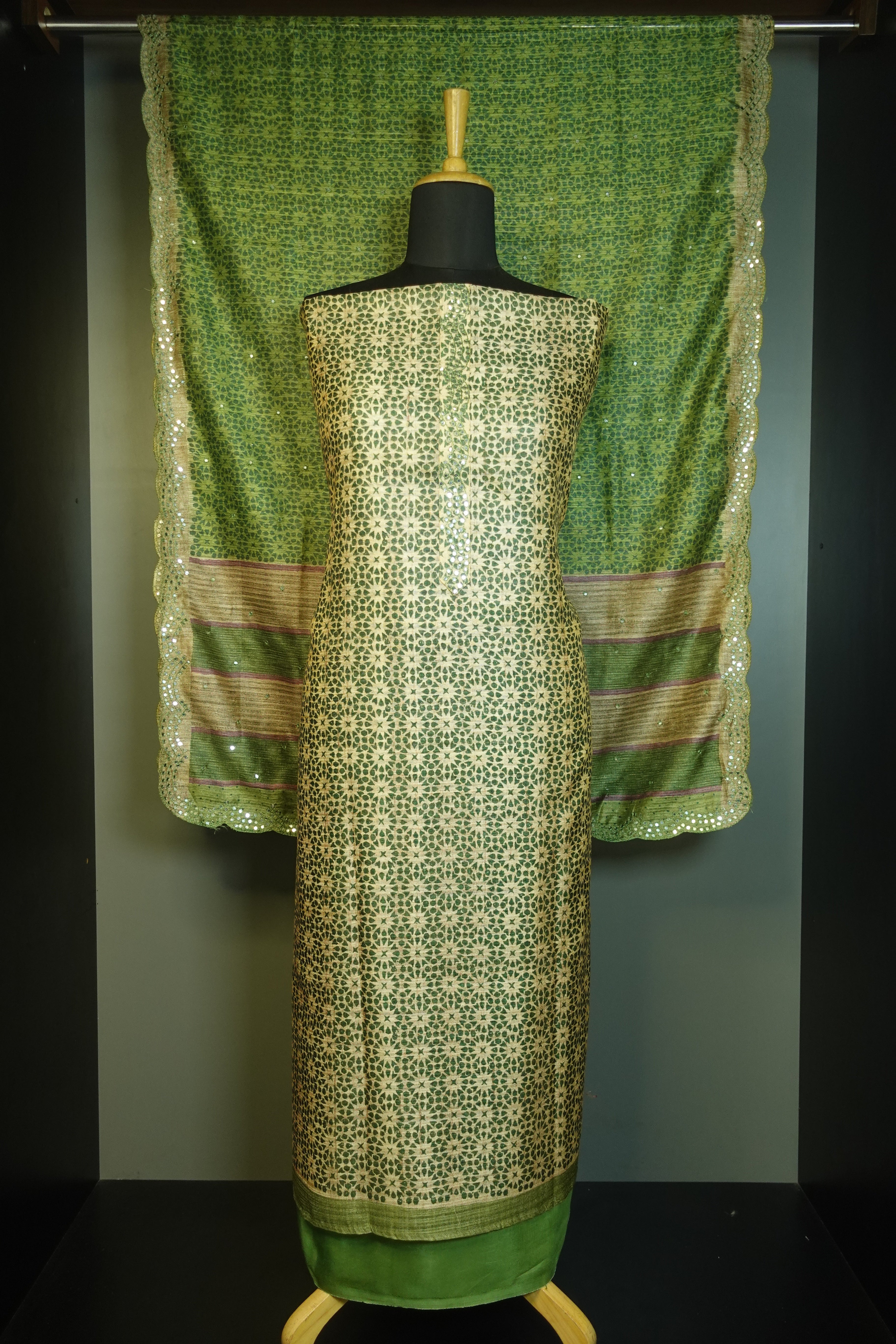 Sublimation Printed Tussar Finish Salwar Set | VAN112