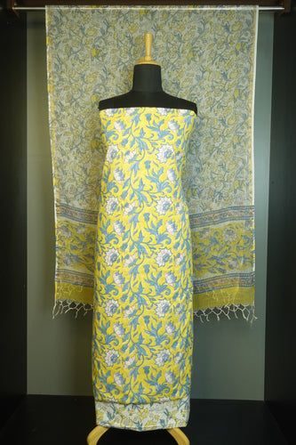 Hand Block Printed Pattern Pure Cotton Salwar Set | JKL236